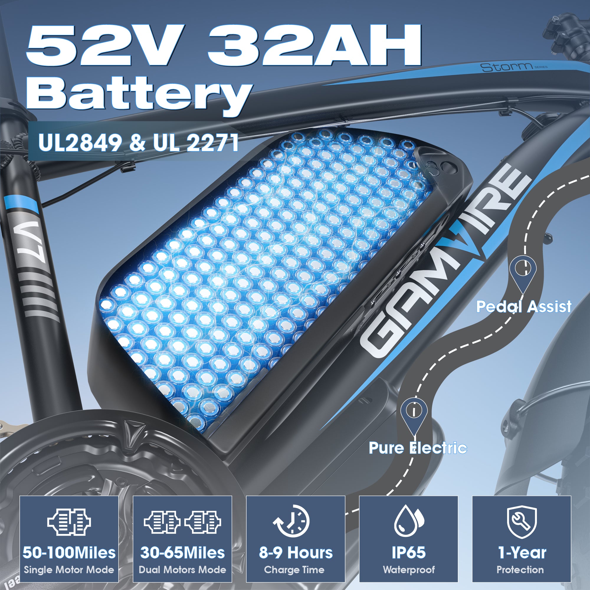 E-BYCCO V7PRO Bici Elettrica 24" 52V 32Ah 6000W Nero