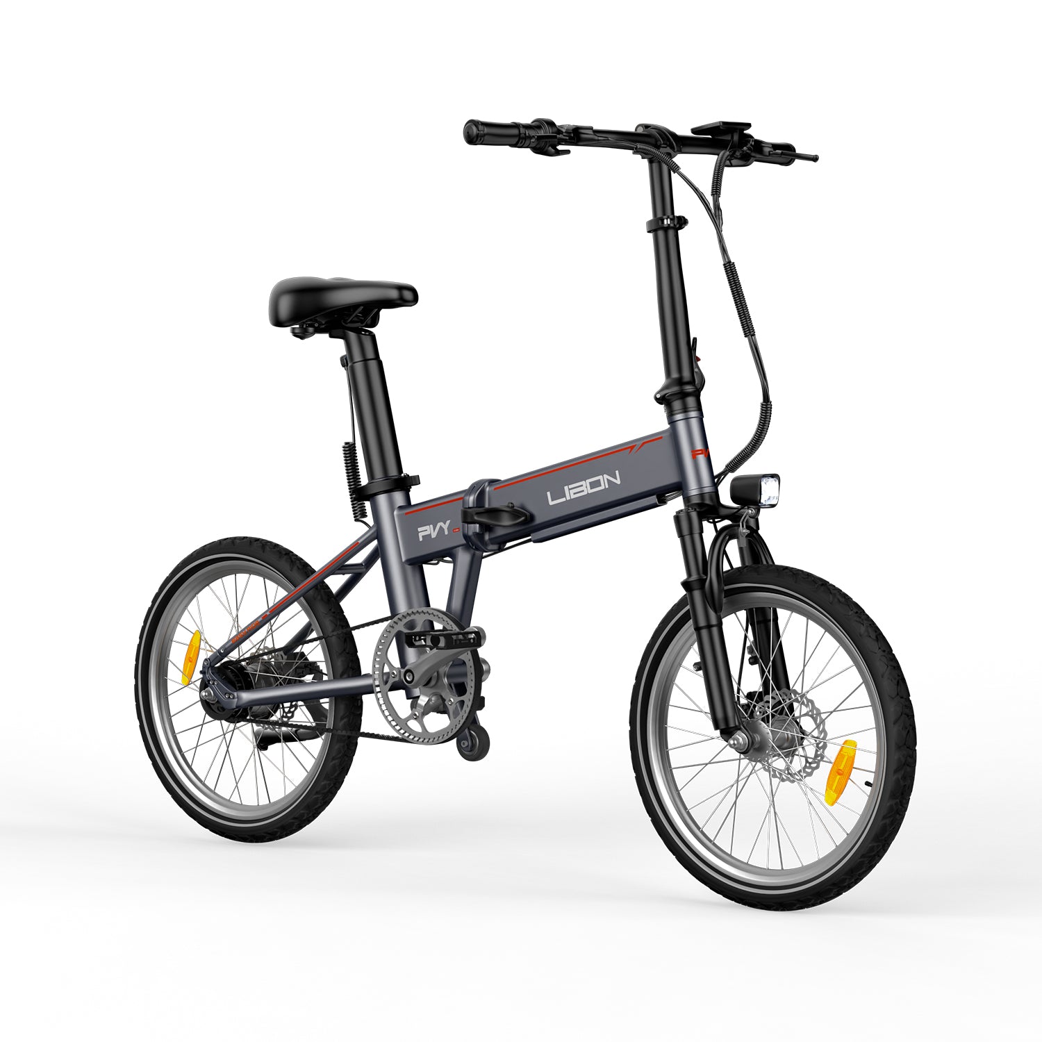 PVY Libon bici elettrica pieghevole doppia batteria grigio scuro