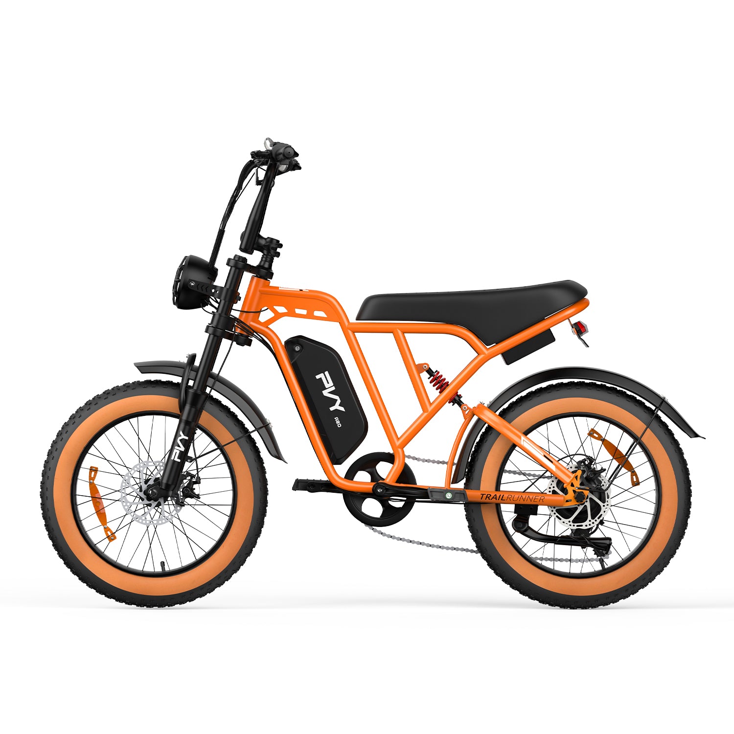 PVY A20 bici elettrica arancione uso città trail