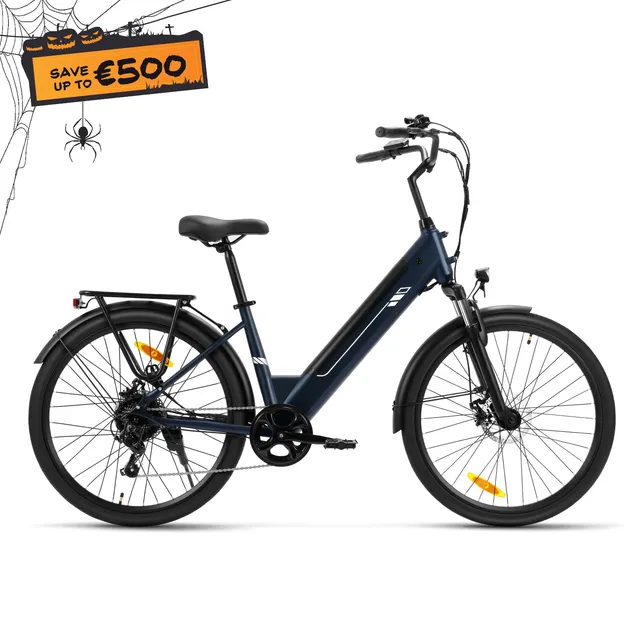 Touroll J2 ST bici elettrica città blu telaio basso