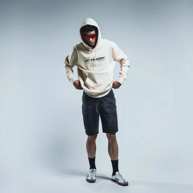 THOK H-Crew Natural Culture felpa cappuccio off-white