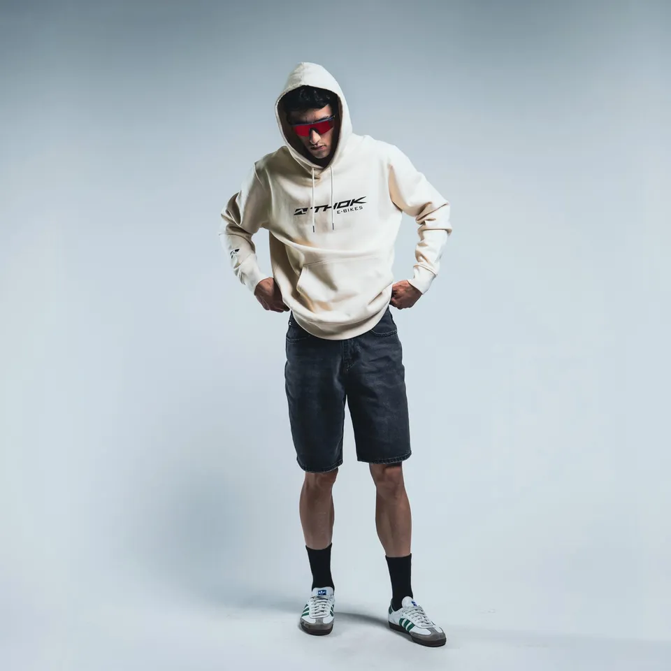 THOK H-Crew Natural Culture felpa cappuccio off-white