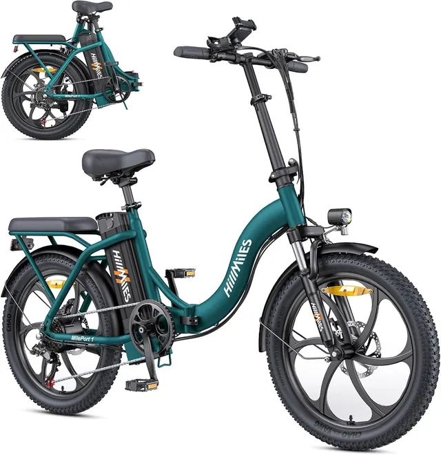 HillMiles MilePort 1 Bici Elettrica Pieghevole Verde 100 Km