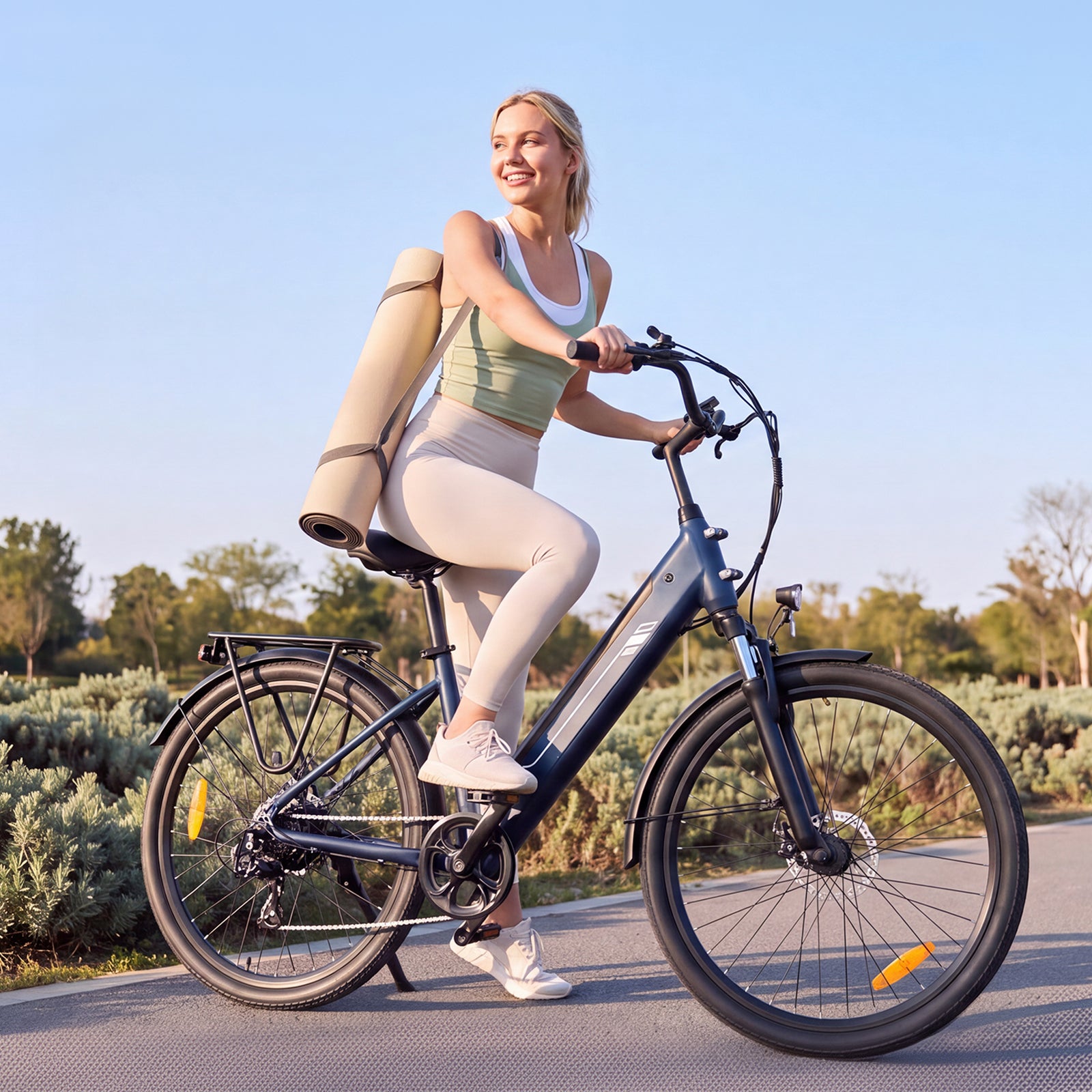 Touroll J2 ST bici elettrica città blu telaio basso