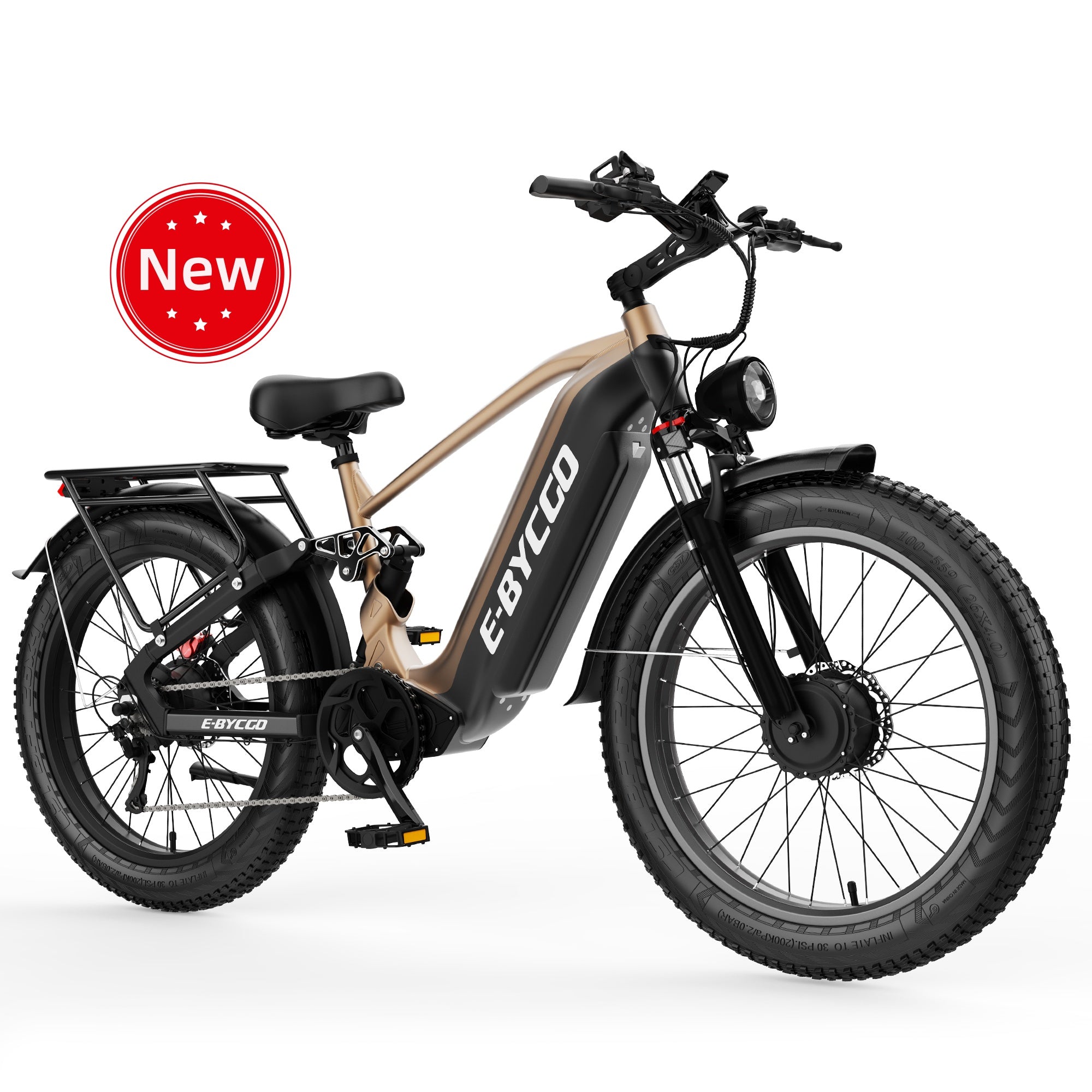 E-BYCCO C8max 26 Bici Elettrica 60V Nero Oro Frecce