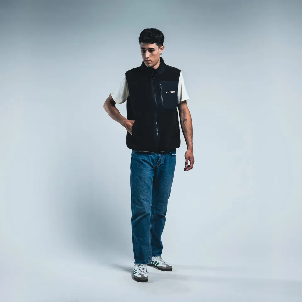 THOK Bear gilet pile nero sherpa