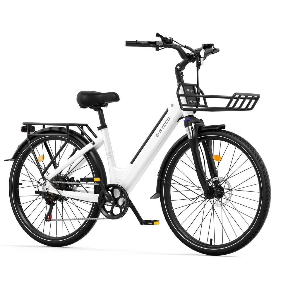 E-BYCCO V1 28 Bici Elettrica 350W Bianca