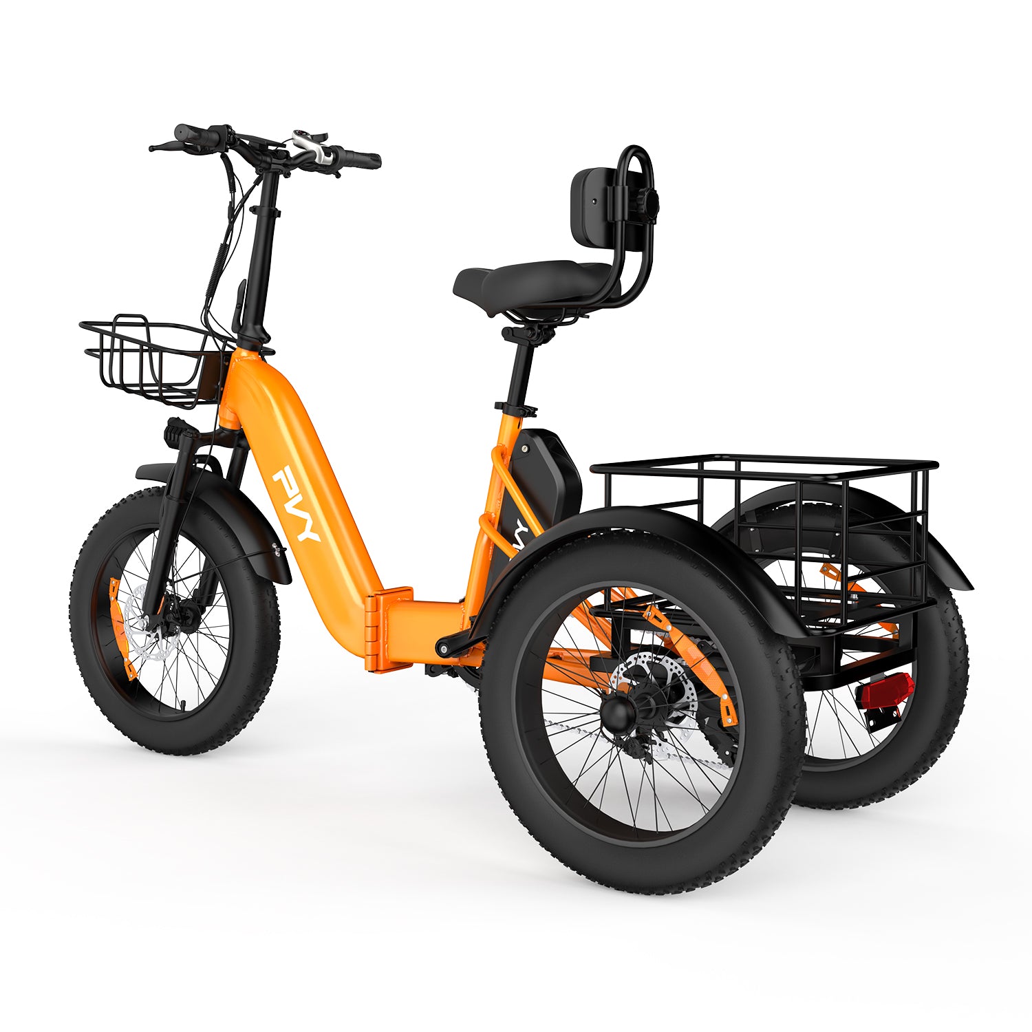 PVY F20 triciclo elettrico arancione stabile
