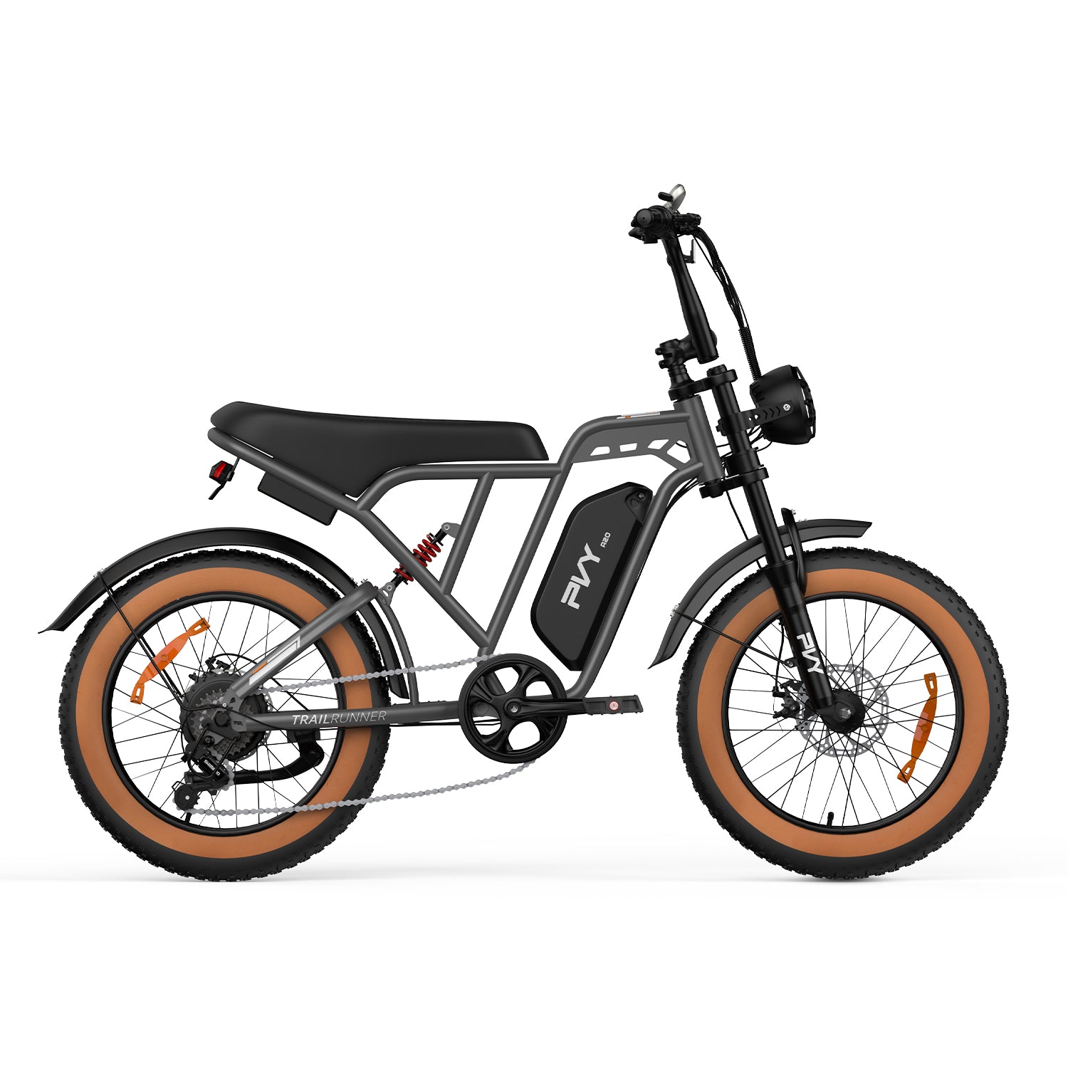 PVY A20 bici elettrica arancione uso città trail