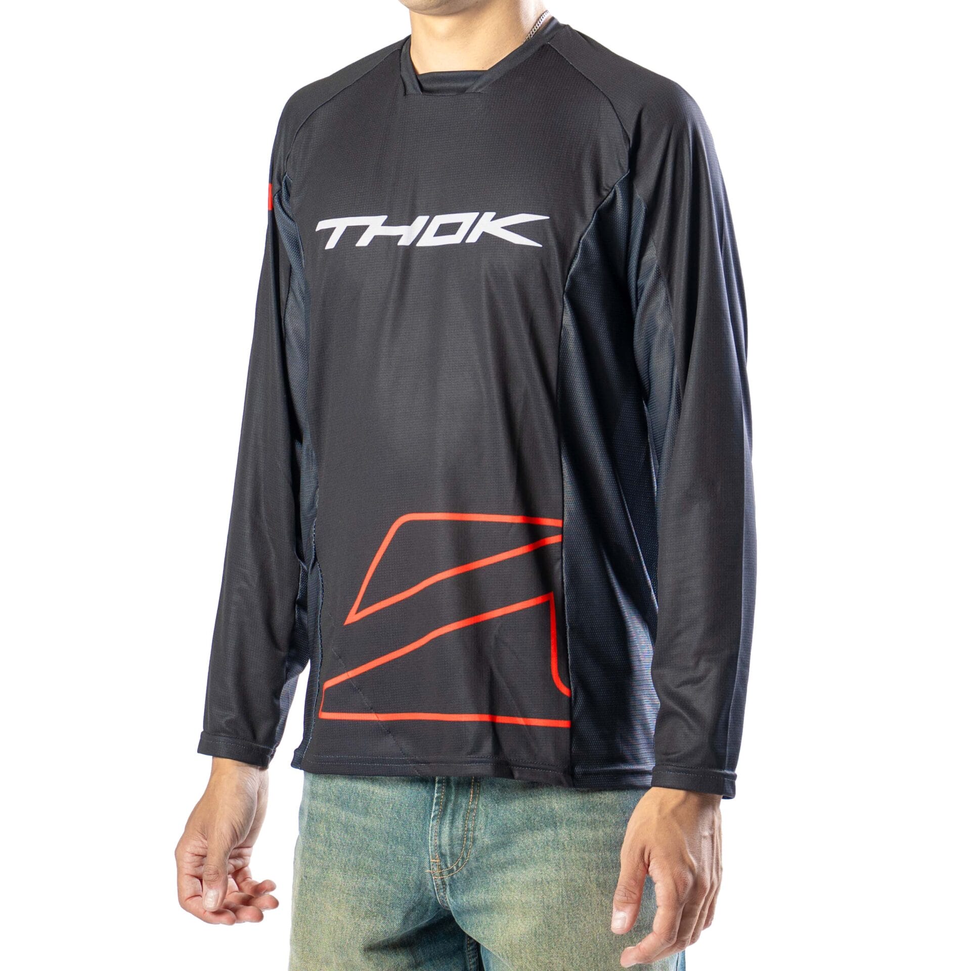 THOK Blackflow maglia maniche lunghe nera traspirante