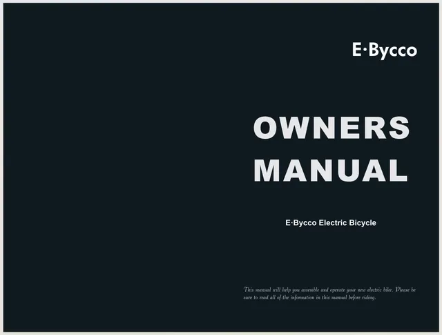 E-Bycco E8 E9 manuale utente uso e manutenzione