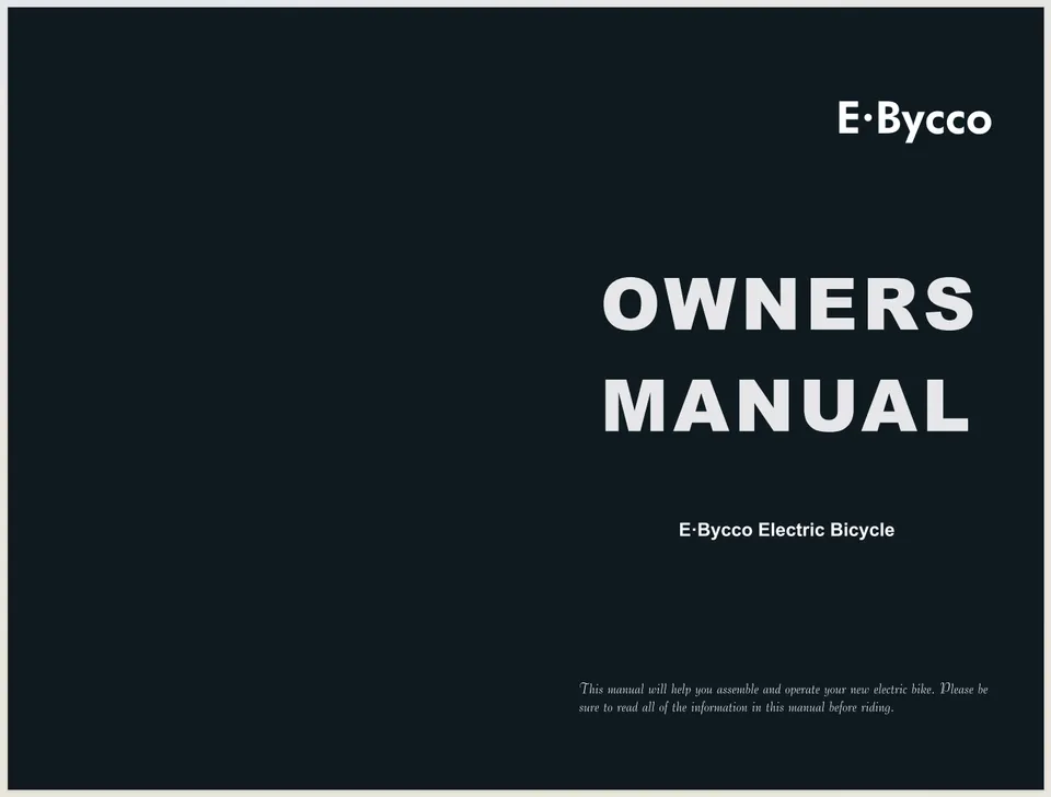 E-Bycco E8 E9 manuale utente uso e manutenzione