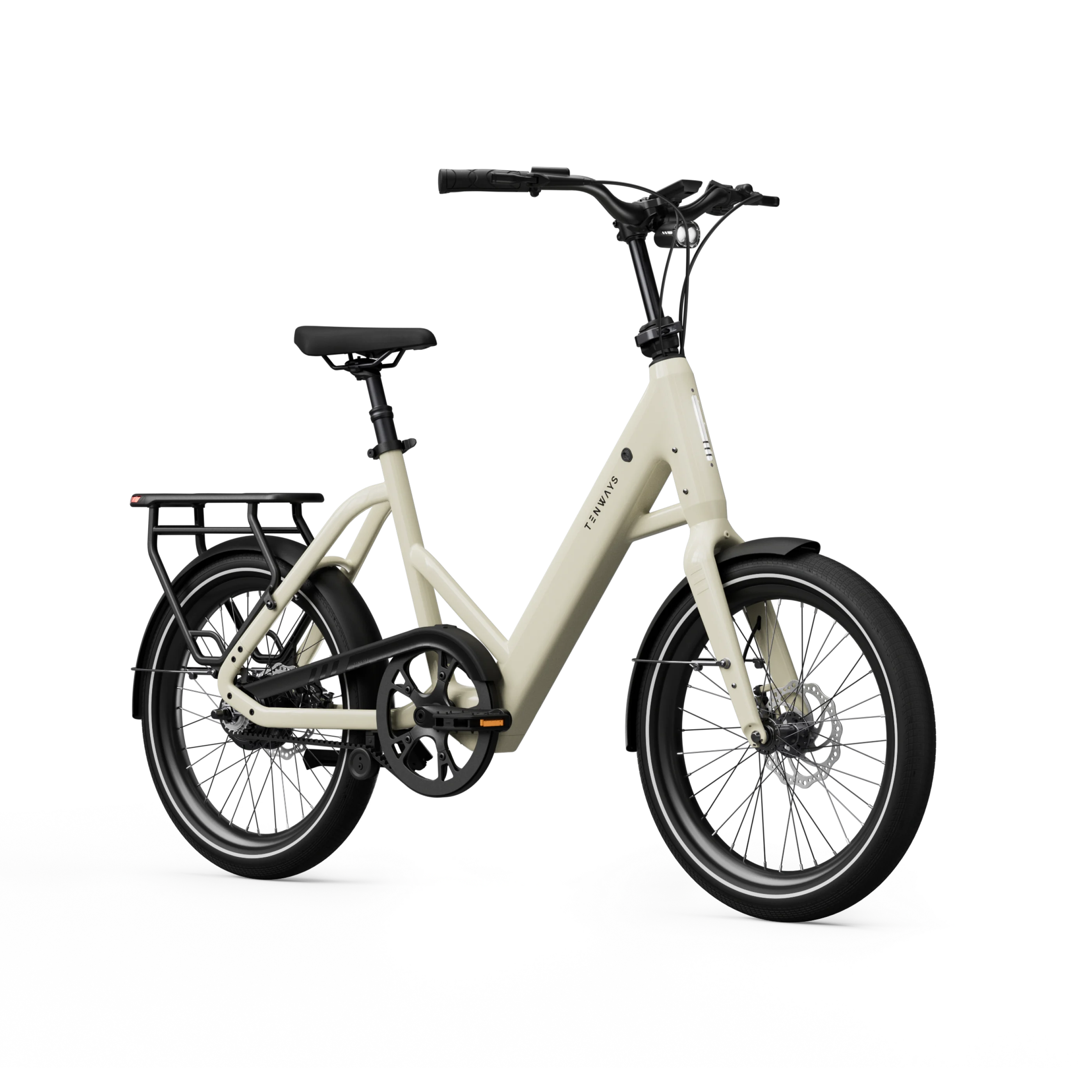 Tenways CGO Compact bici elettrica 500 Wh beige