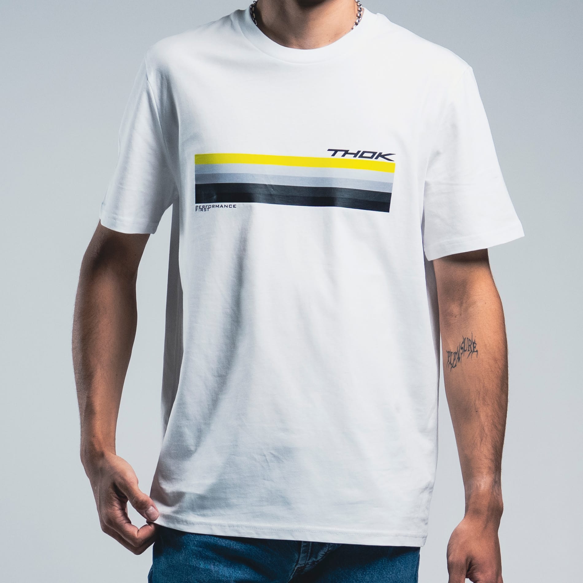 THOK Gradient White t-shirt cotone bianca 180 GSM