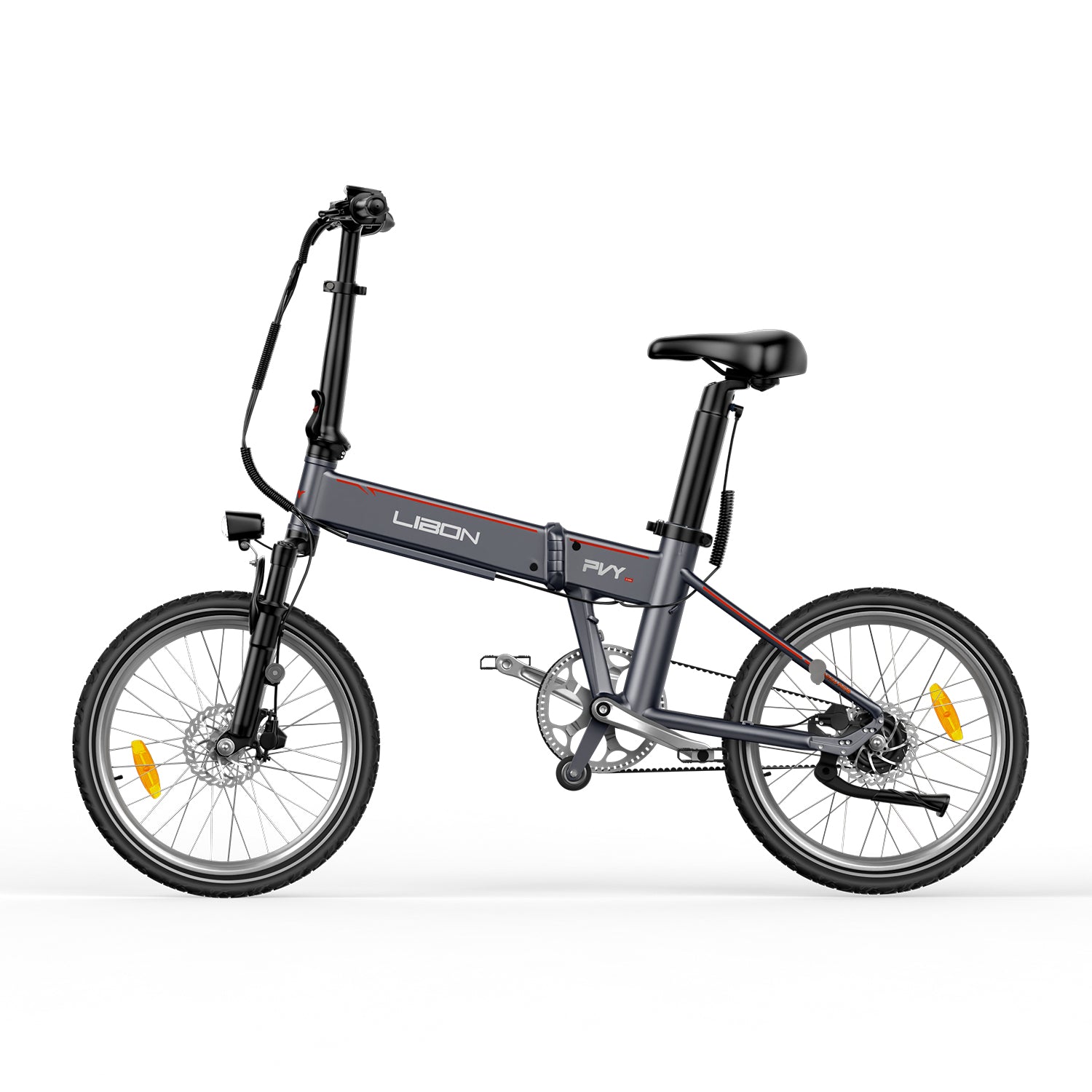 PVY Libon bici elettrica pieghevole doppia batteria grigio scuro