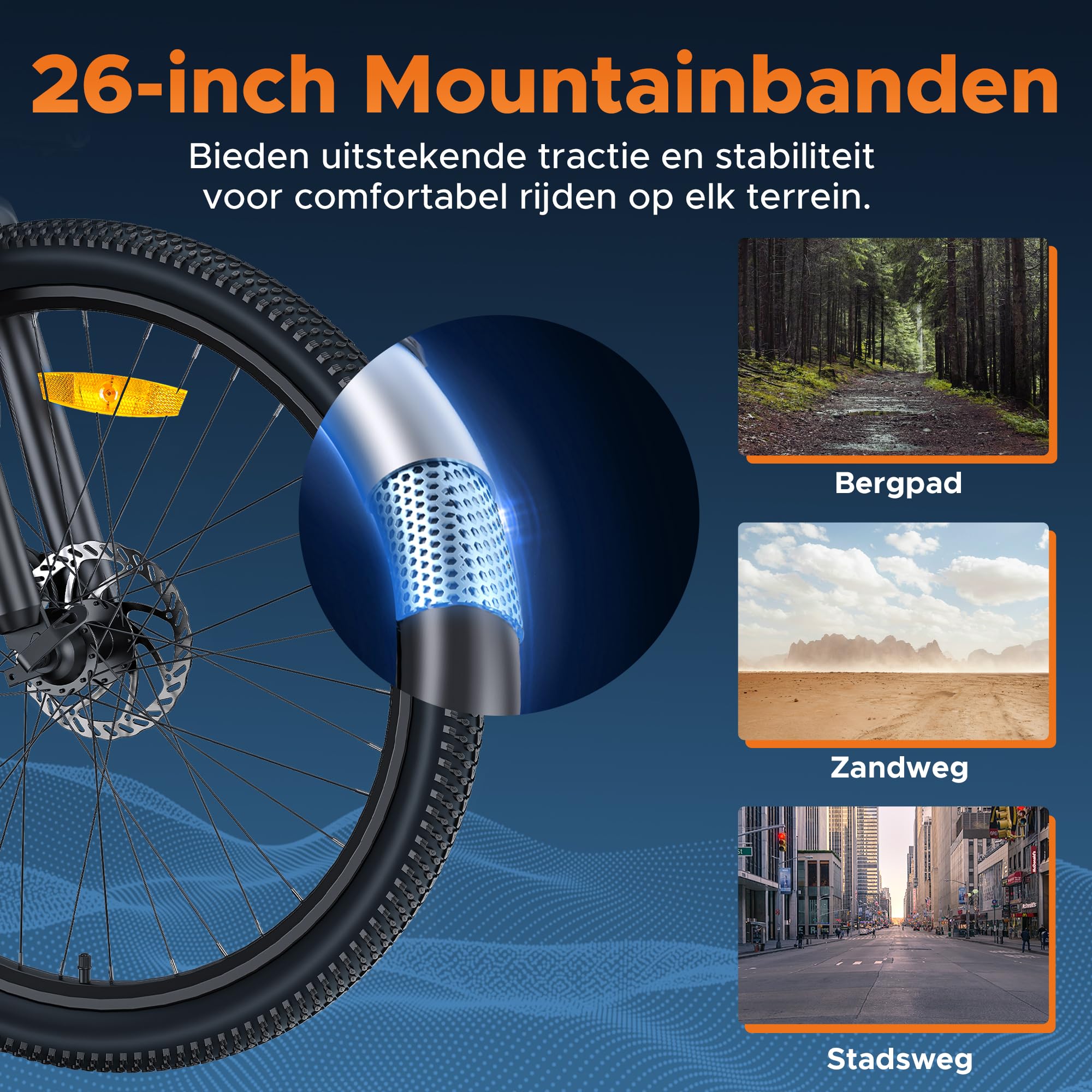 HillMiles MileTrail1 Bici Elettrica 26" Blu 100KM