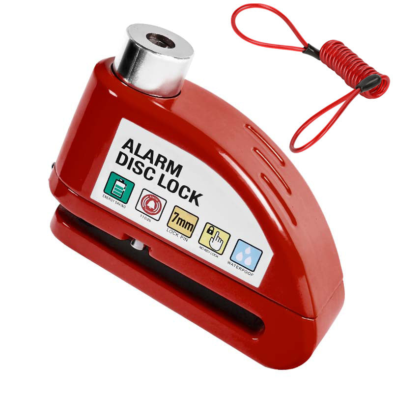 PVY Blocco Disco Lucchetto con Allarme 110 dB Rosso