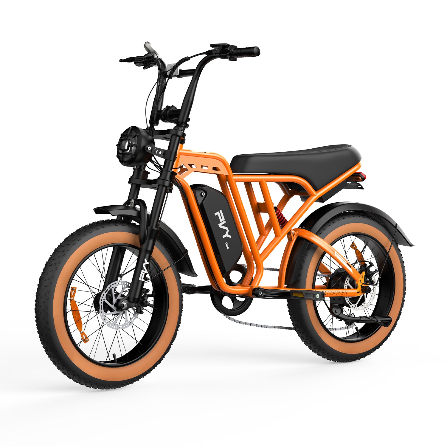 PVY A20 bici elettrica arancione uso città trail