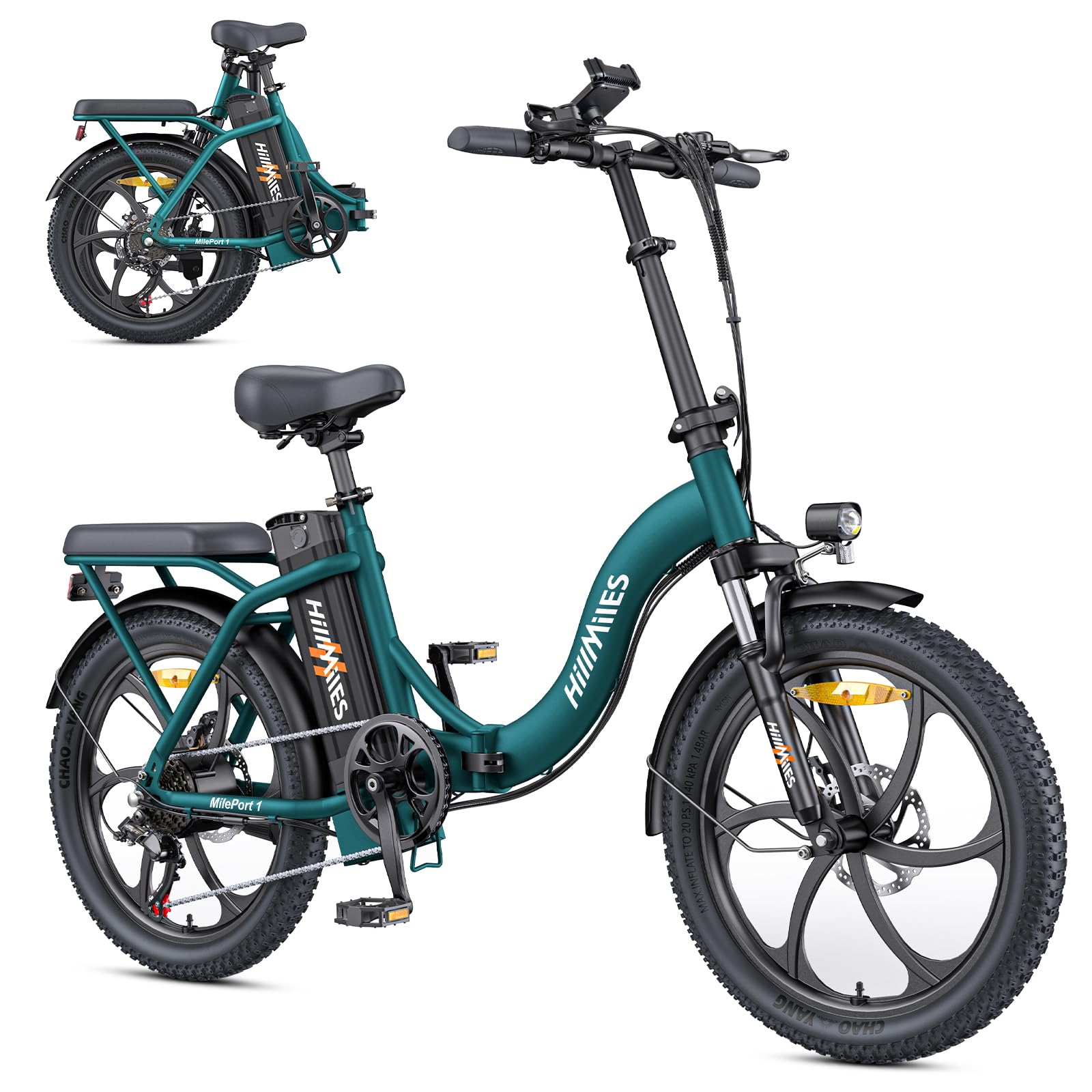 HillMiles MilePort 1 bici elettrica pieghevole nera 100 km