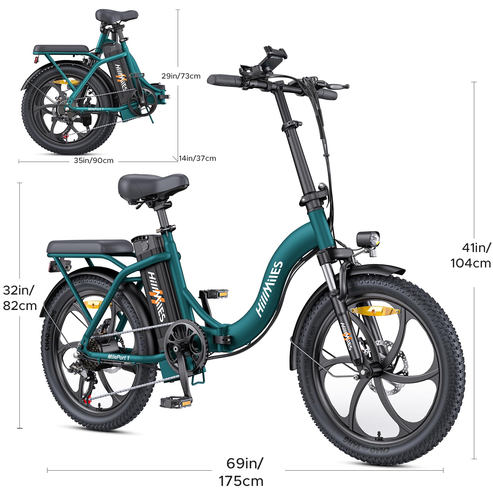 HillMiles MilePort 1 bici elettrica pieghevole nera 100 km