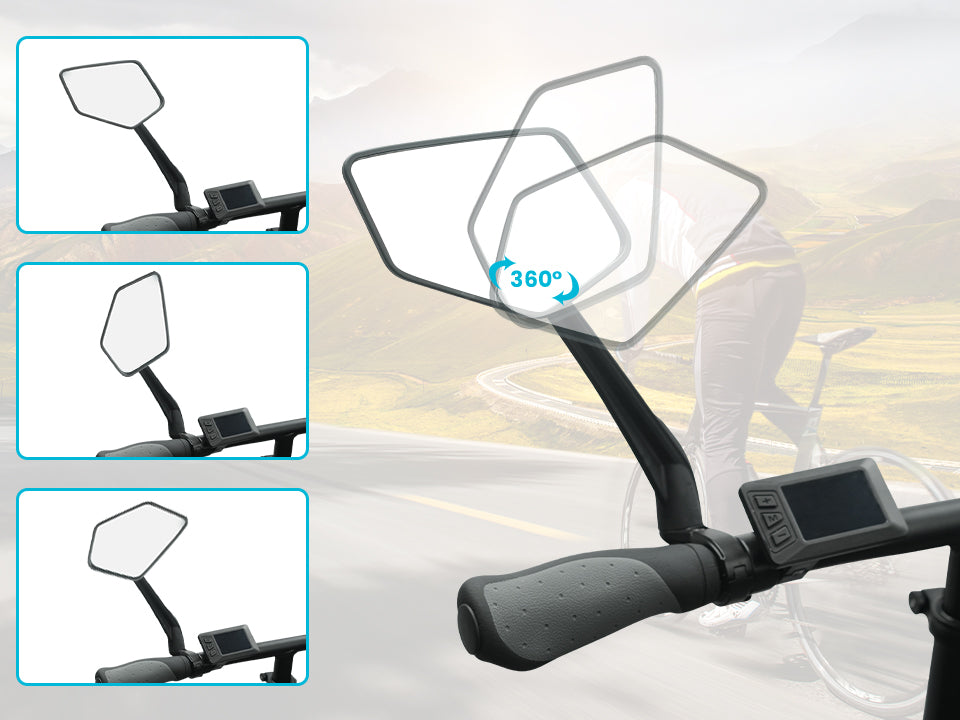 Touroll Specchietti retrovisori bici HD 360° extra large