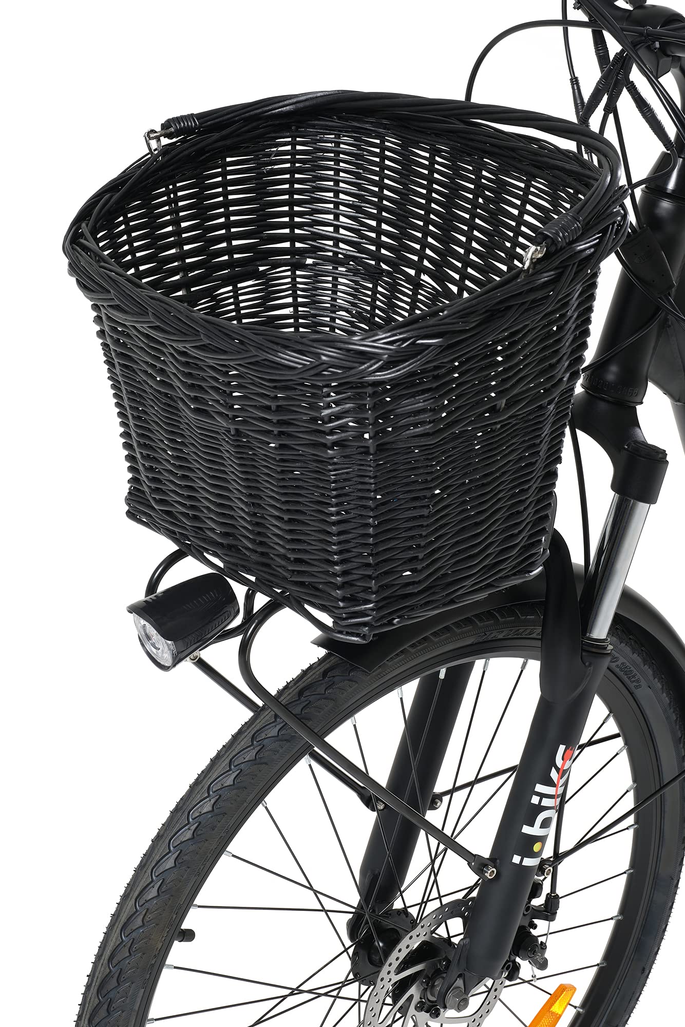 i-Bike CB-8094 Cestino Bici Vimini Nero Rimovibile