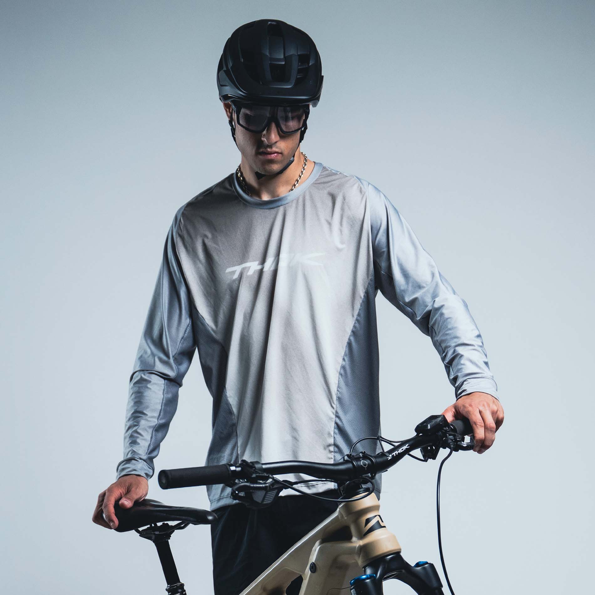 THOK Tech Team Grey Maglia Maniche Lunghe 115 GSM