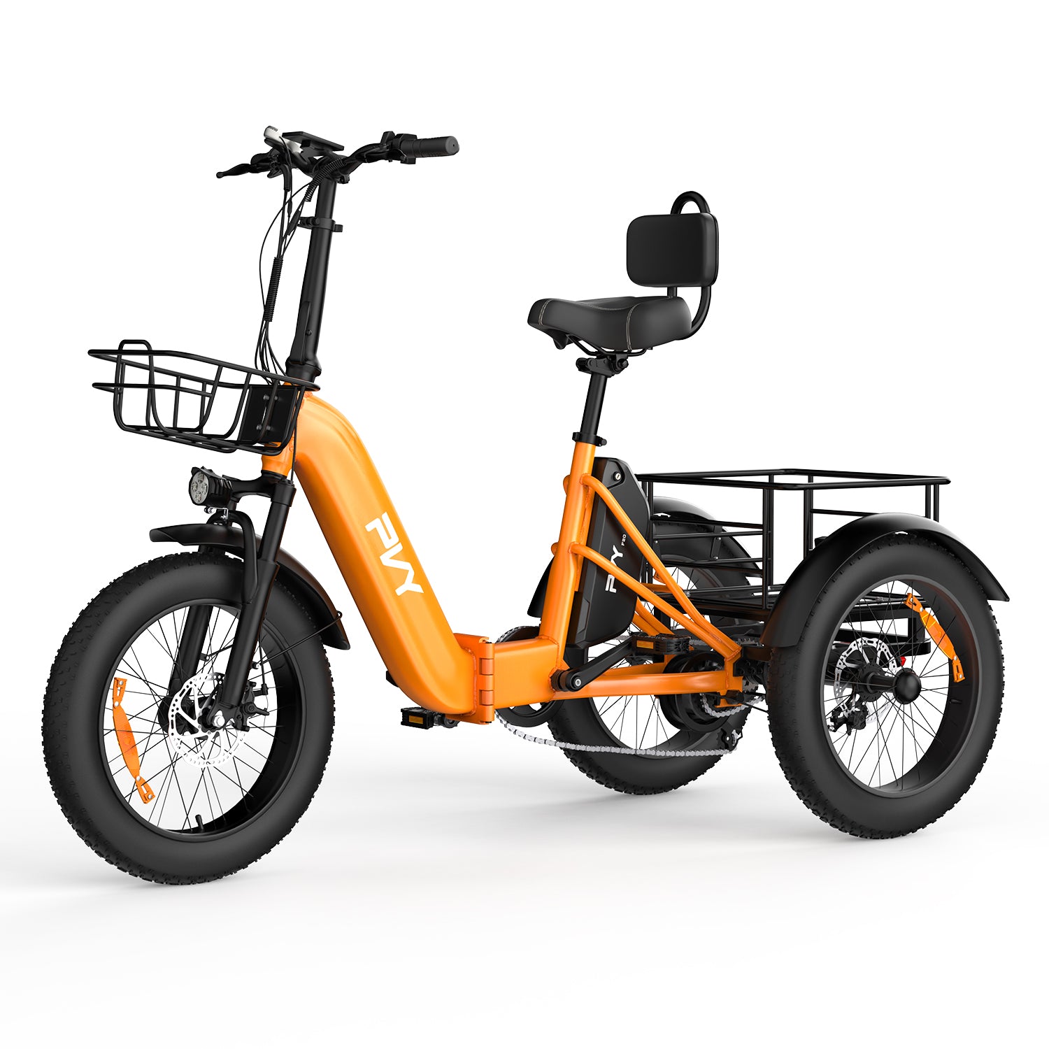 PVY F20 triciclo elettrico arancione stabile