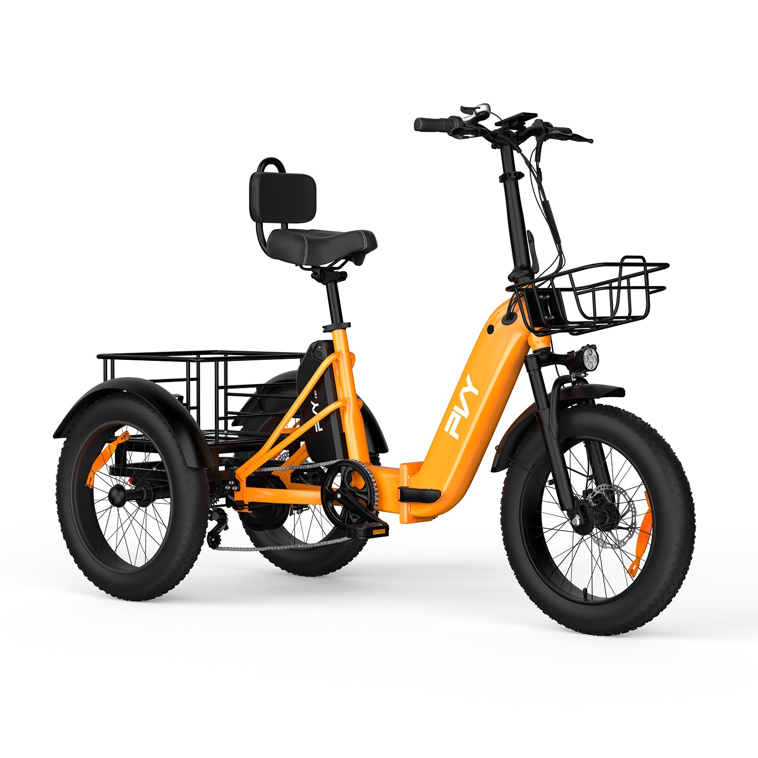PVY F20 triciclo elettrico arancione stabile