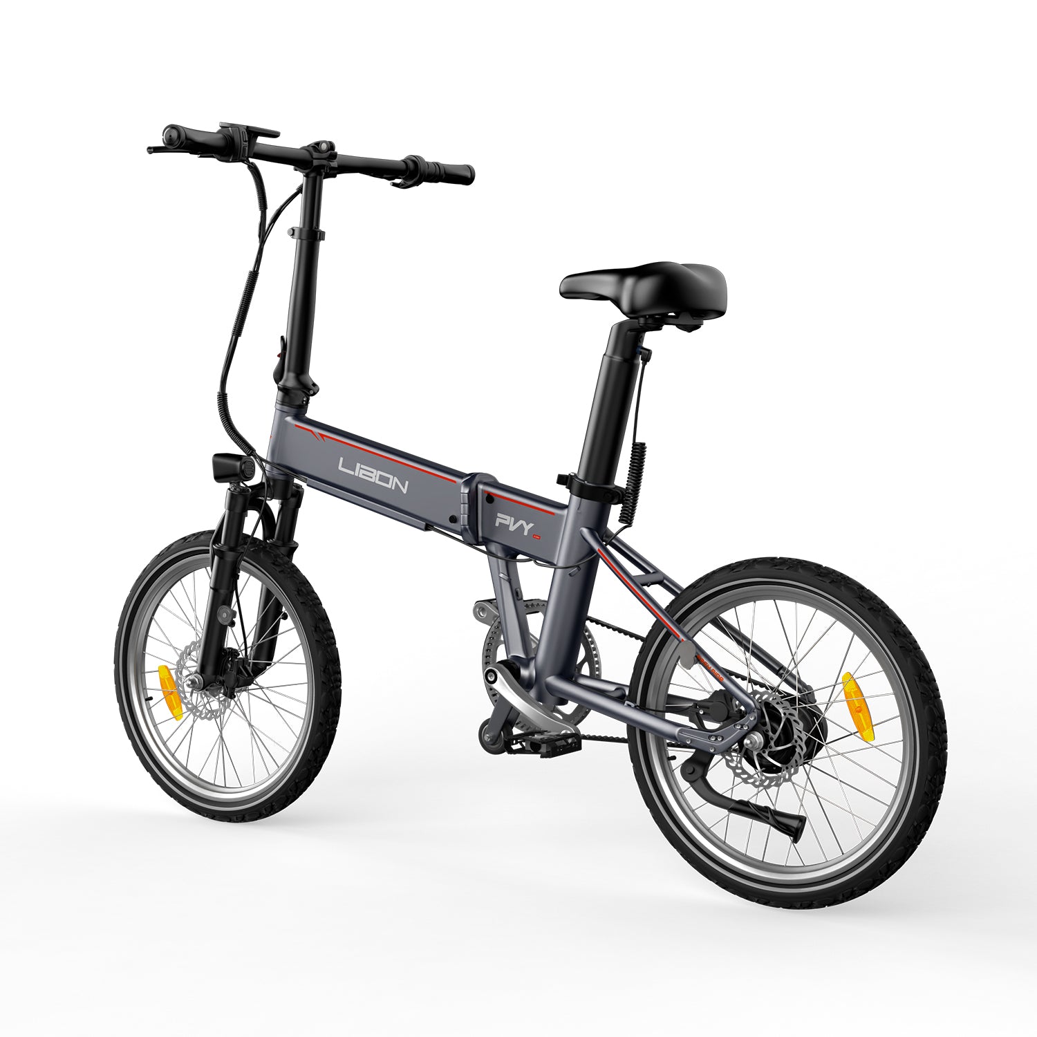 PVY Libon bici elettrica pieghevole doppia batteria grigio scuro