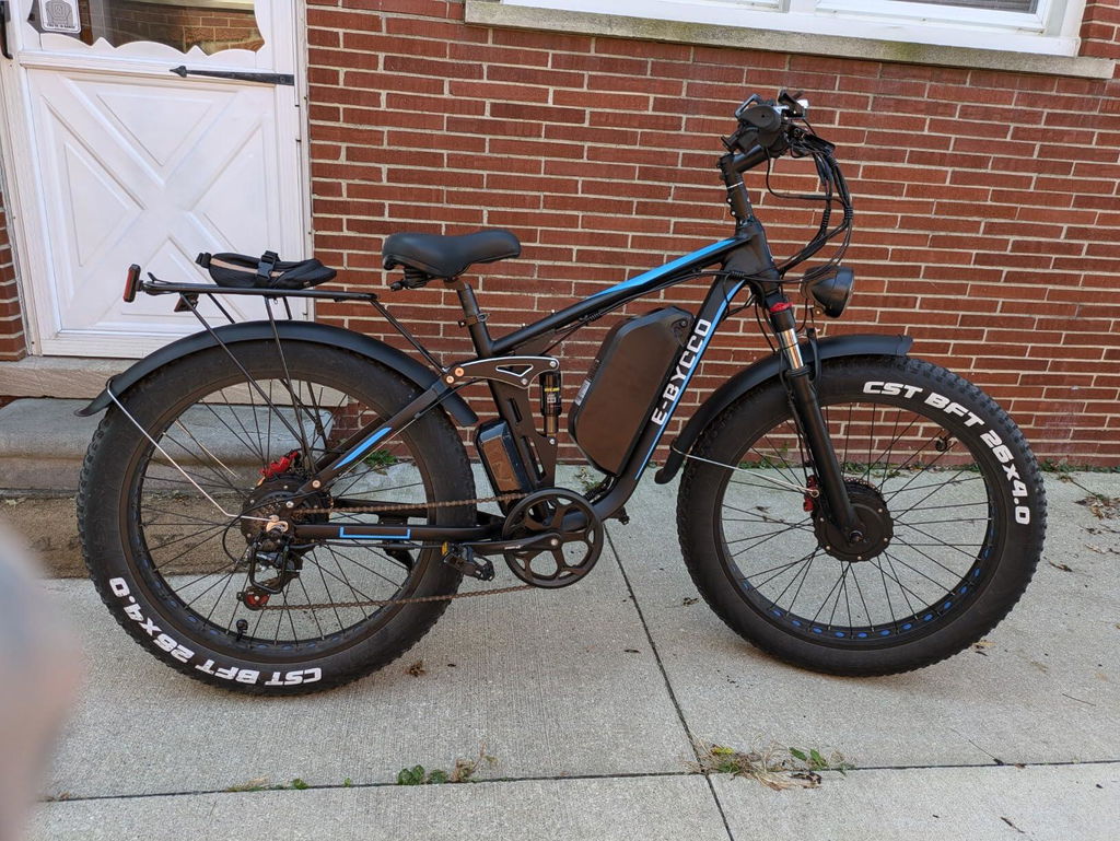 E-BYCCO G7 6000W bici elettrica 52V 32Ah nero/blu ricondizionata