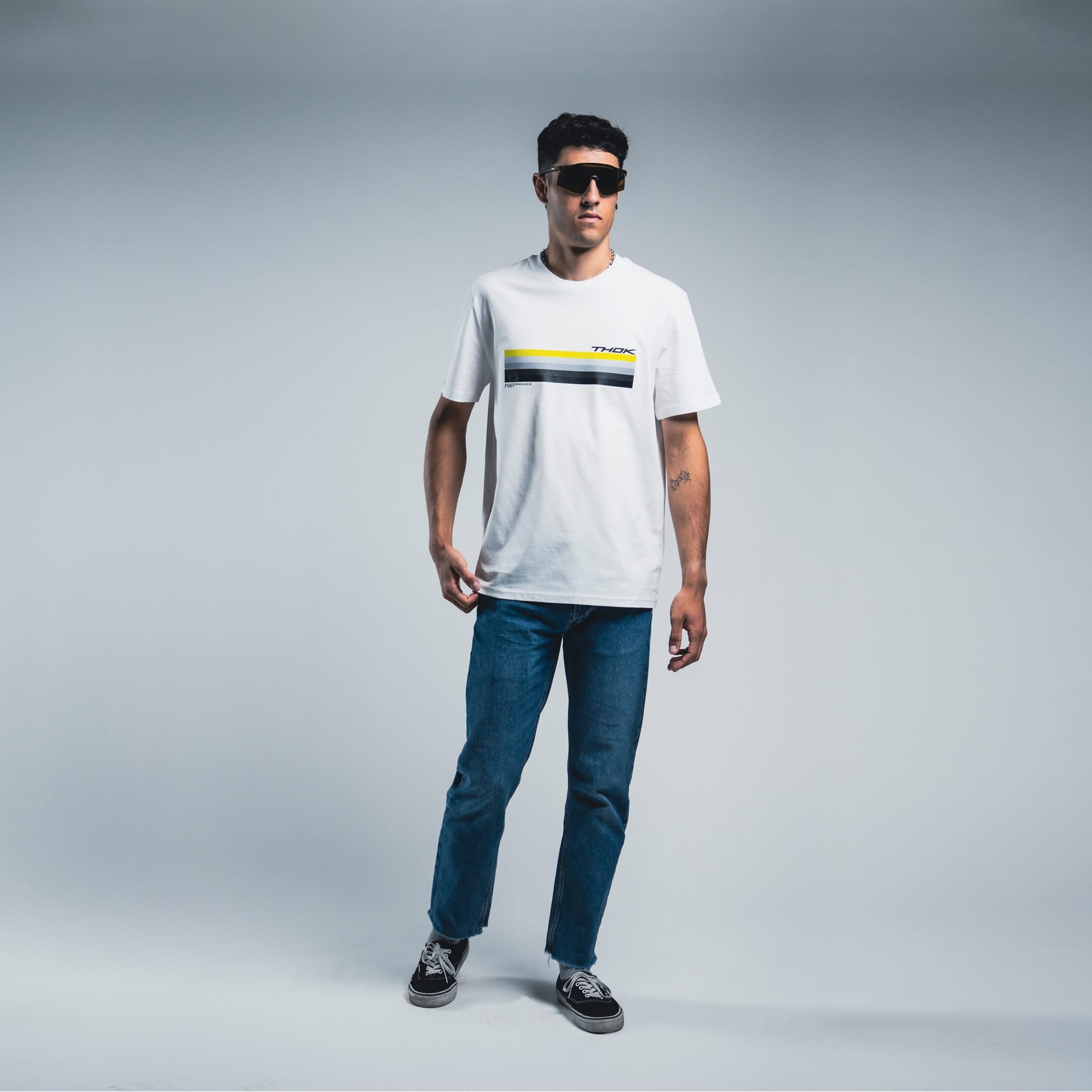THOK Gradient White t-shirt cotone bianca 180 GSM