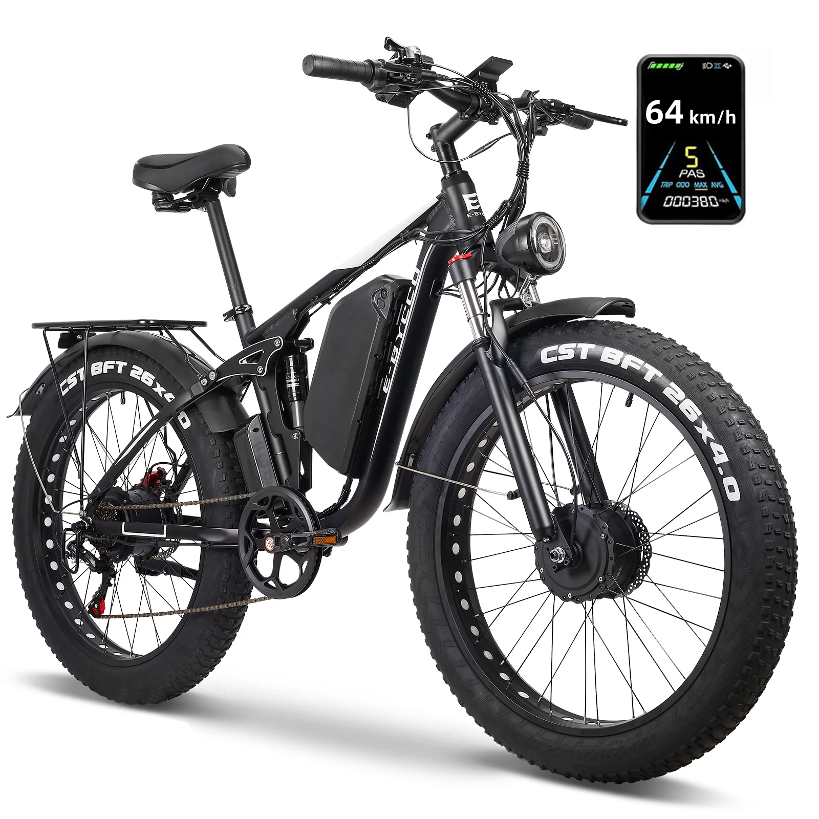 E-BYCCO EB7Pro bici elettrica 26" 52V 3000W nero bianco