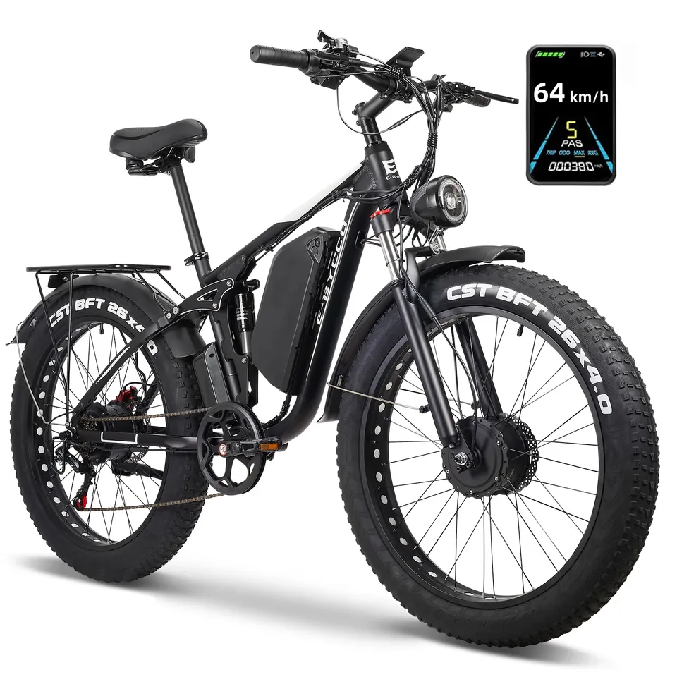 E-BYCCO EB7Pro bici elettrica 26" 52V 3000W nero bianco
