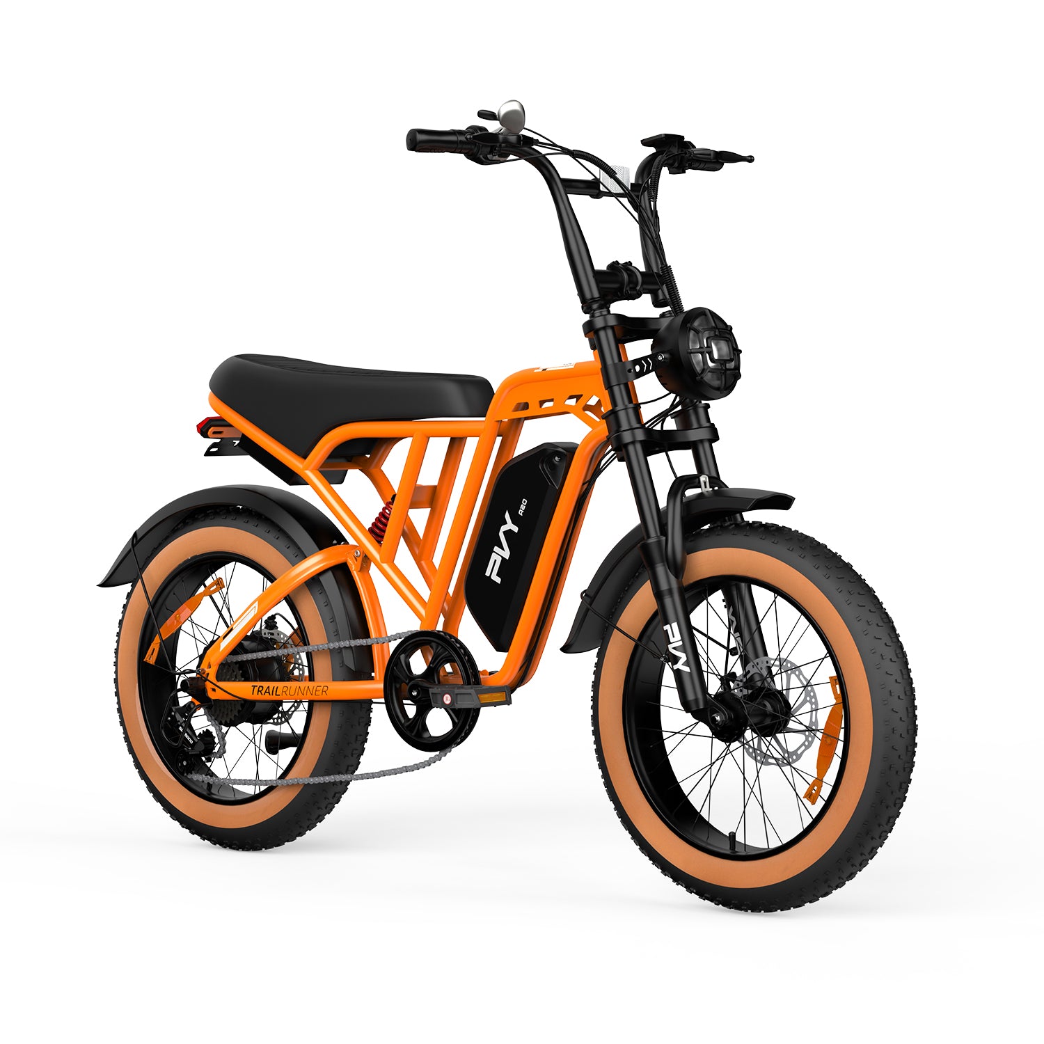 PVY A20 bici elettrica arancione uso città trail