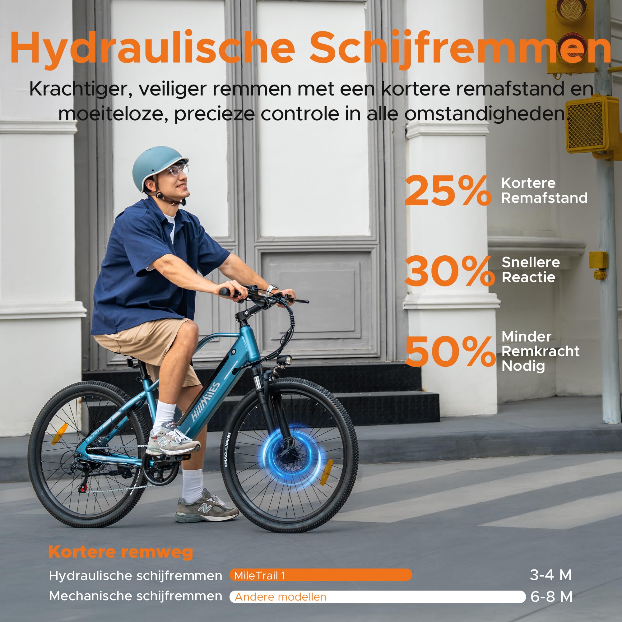 HillMiles MileTrail1 Bici Elettrica 26" Blu 100KM
