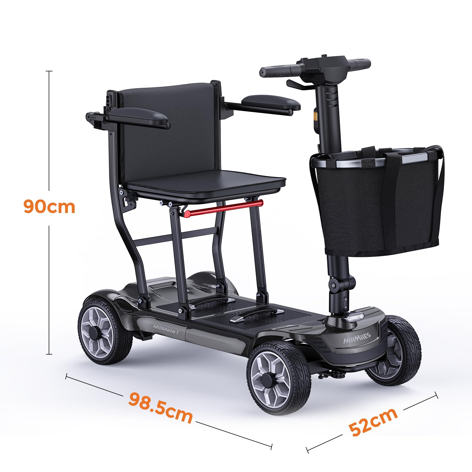 HillMiles Millmate 1 Scooter Elettrico Pieghevole Nero 24 km