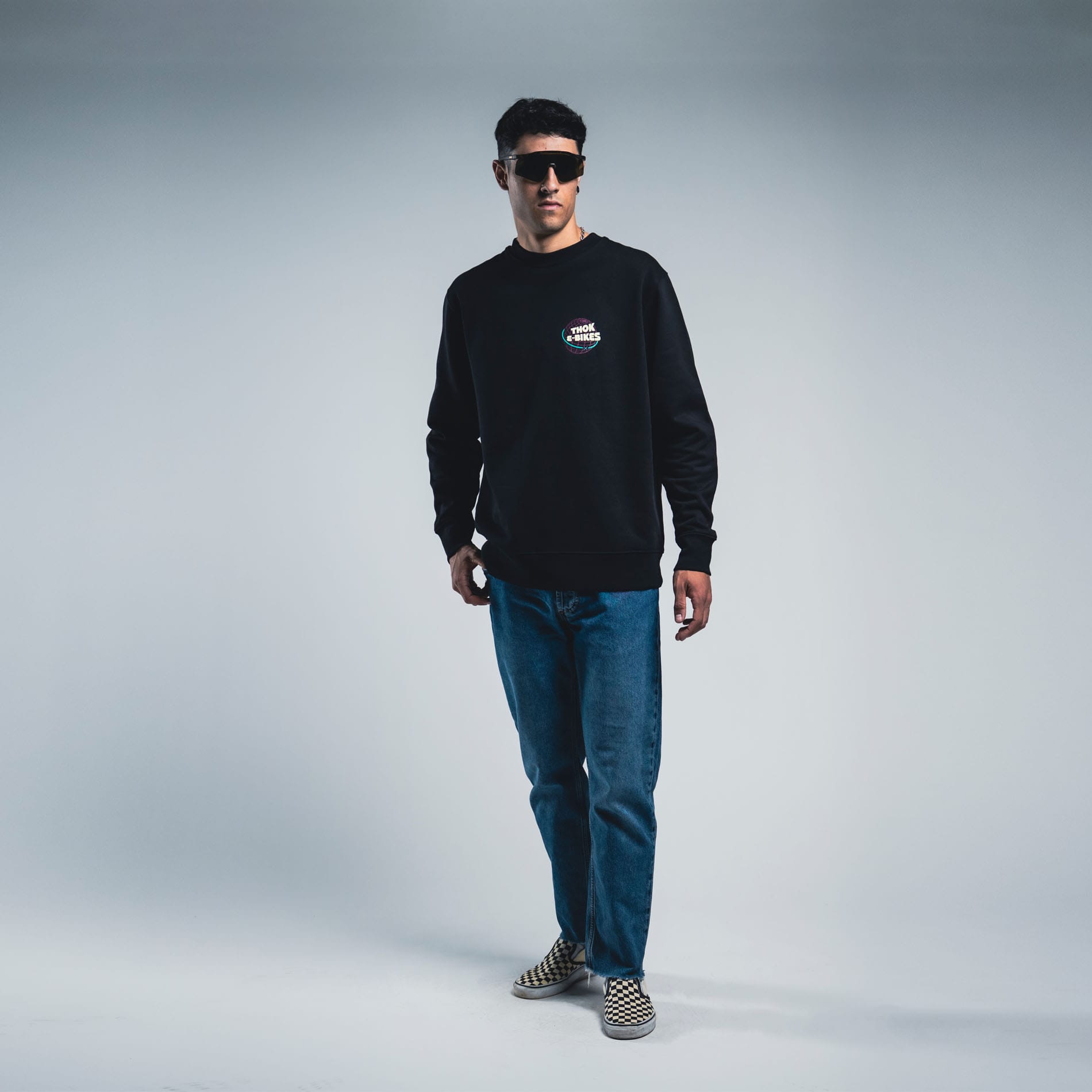 THOK 365 Black Felpa Girocollo Cotone Organico