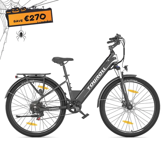 Touroll J1 ST bici elettrica trekking nera telaio basso