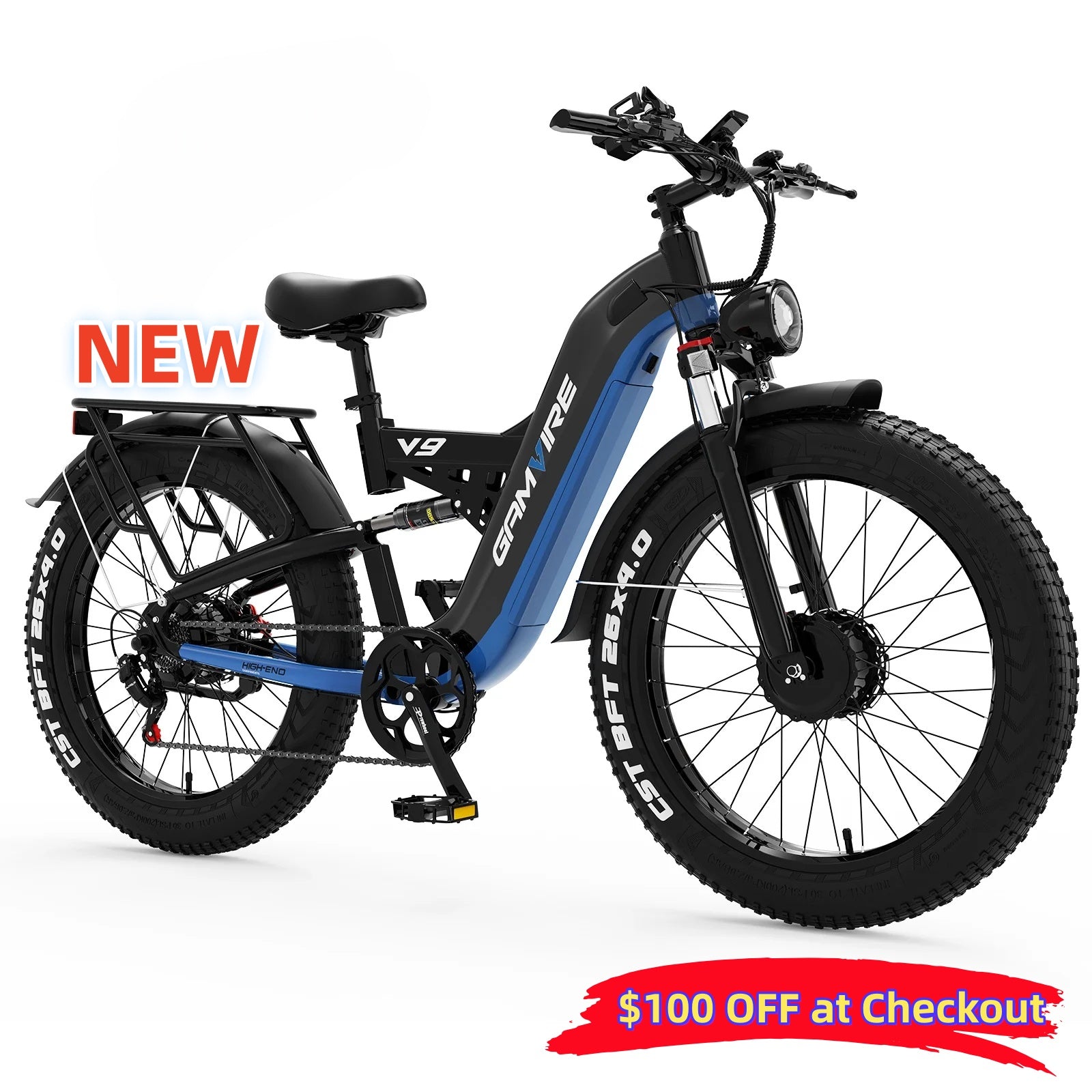 E-BYCCO V9 bici elettrica 26" nero/bianco 52V 30Ah