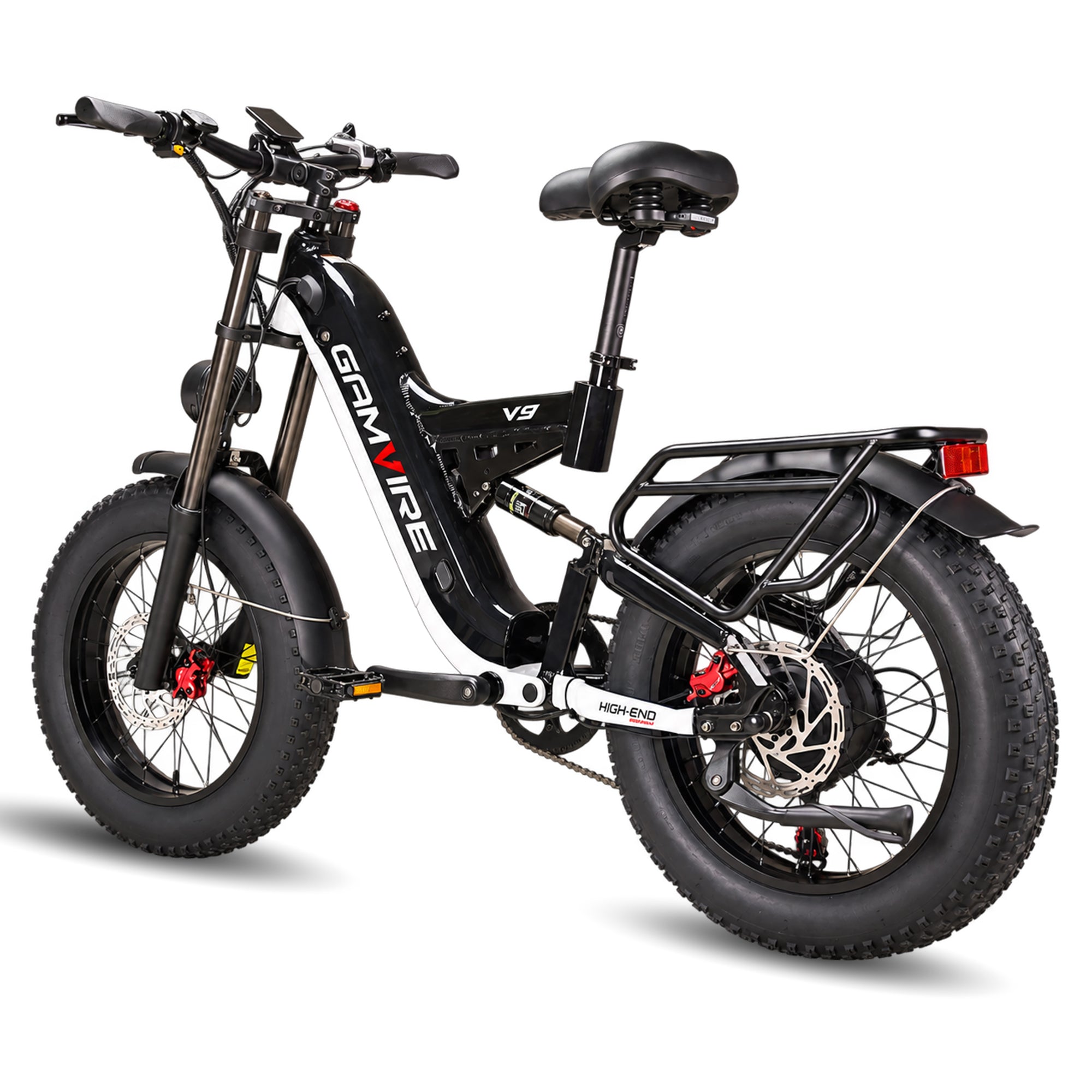 E-Bycco V9 Peak bici elettrica 20 1000W 48V 19,2Ah nero-bianco