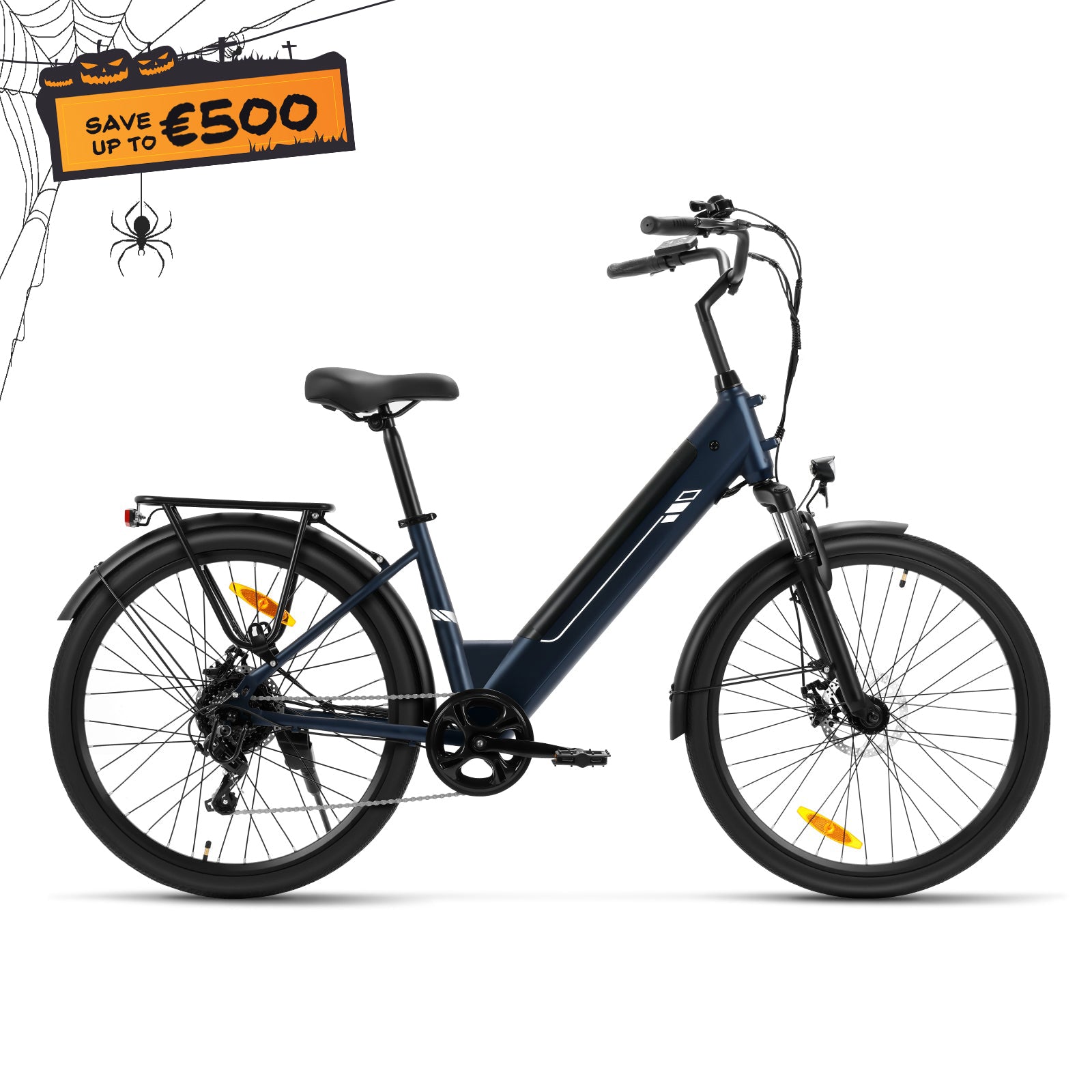 Touroll J2 ST bici elettrica città blu telaio basso