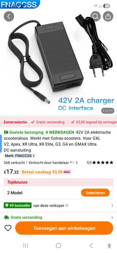 PVY Z20 PRO caricabatterie bici elettrica 42V versione UE