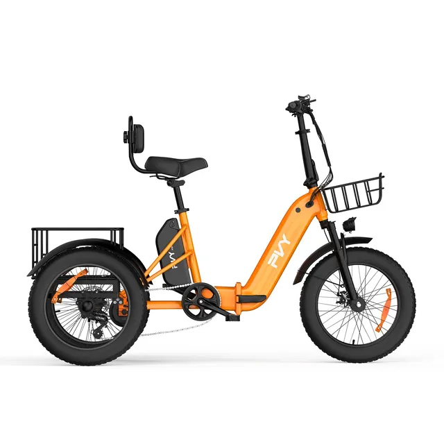 PVY F20 triciclo elettrico arancione stabile