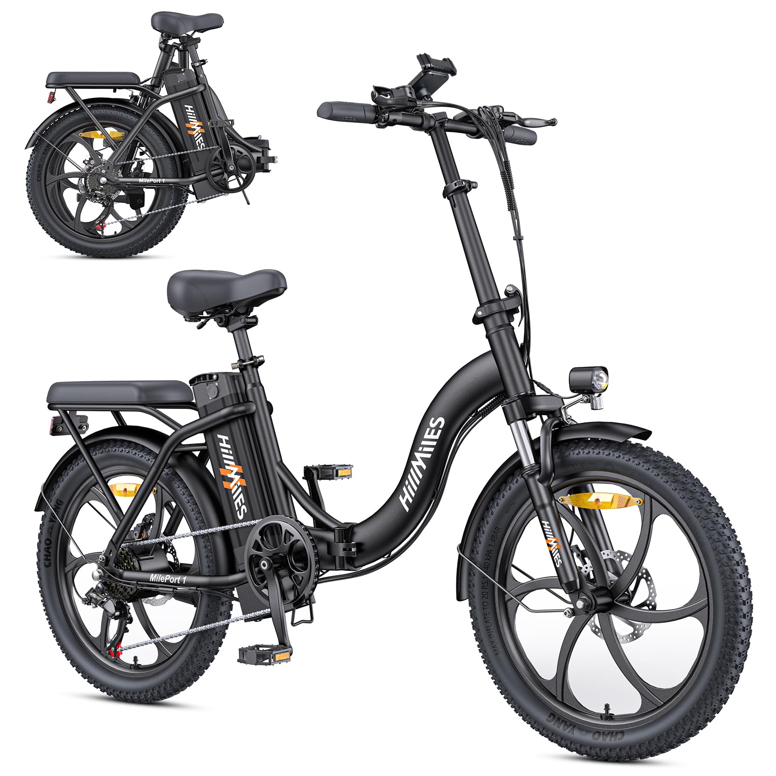 HillMiles MilePort 1 bici elettrica pieghevole nera 100 km
