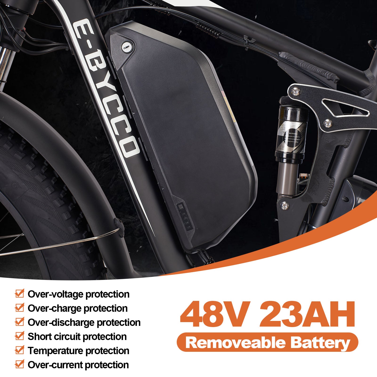 E-BYCCO E8 batteria bici elettrica 48V 17,5Ah rimovibile
