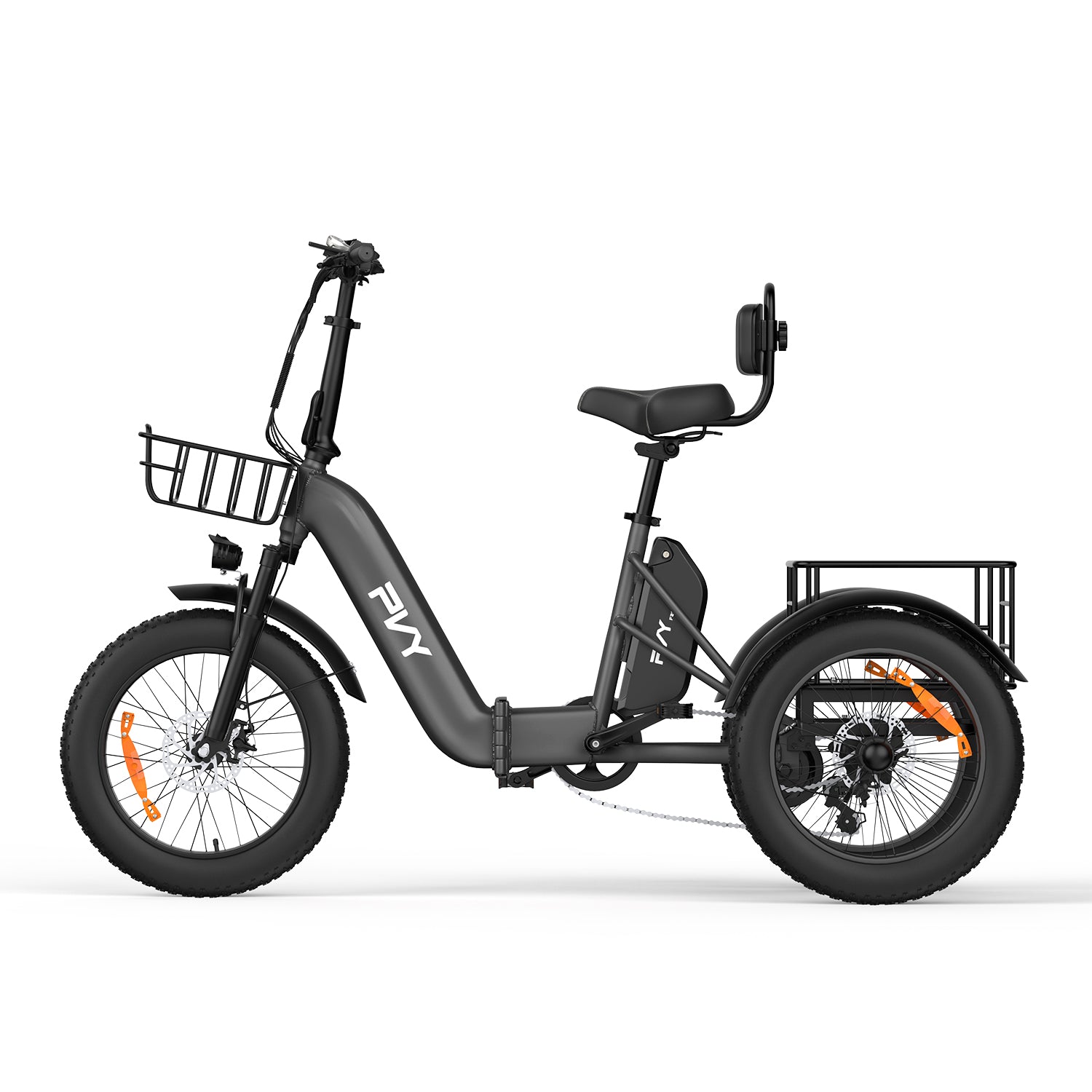 PVY F20 triciclo elettrico arancione stabile