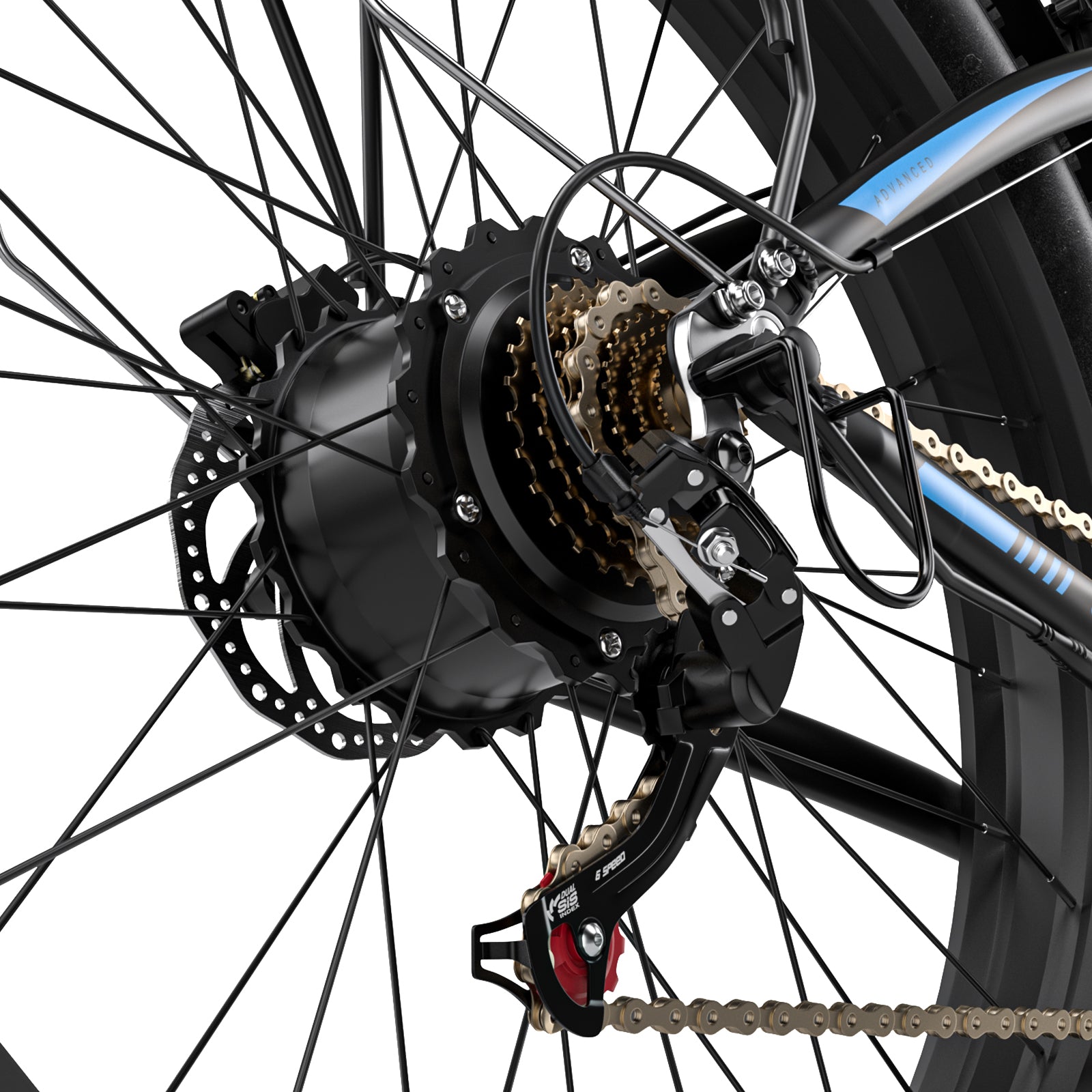 E-Bycco V7 Fat Bike Elettrica 26 1500W 52V Blu