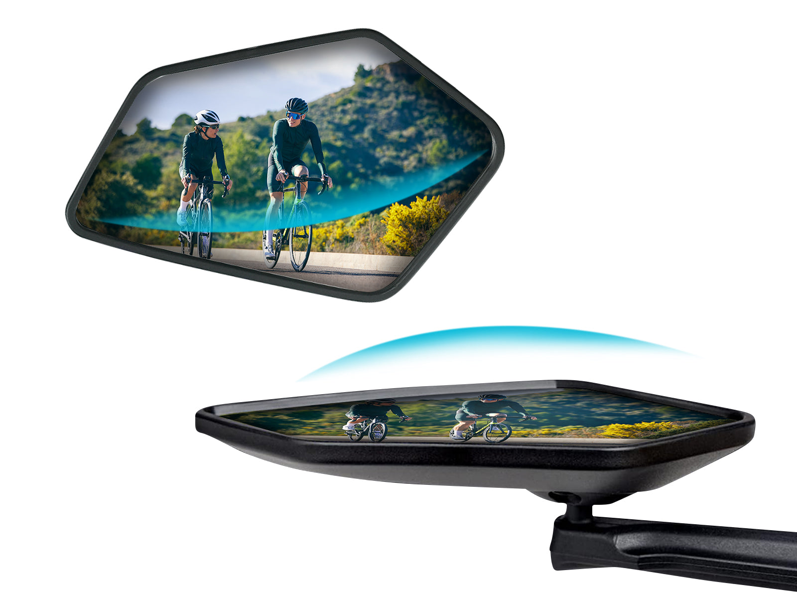 Touroll Specchietti retrovisori bici HD 360° extra large