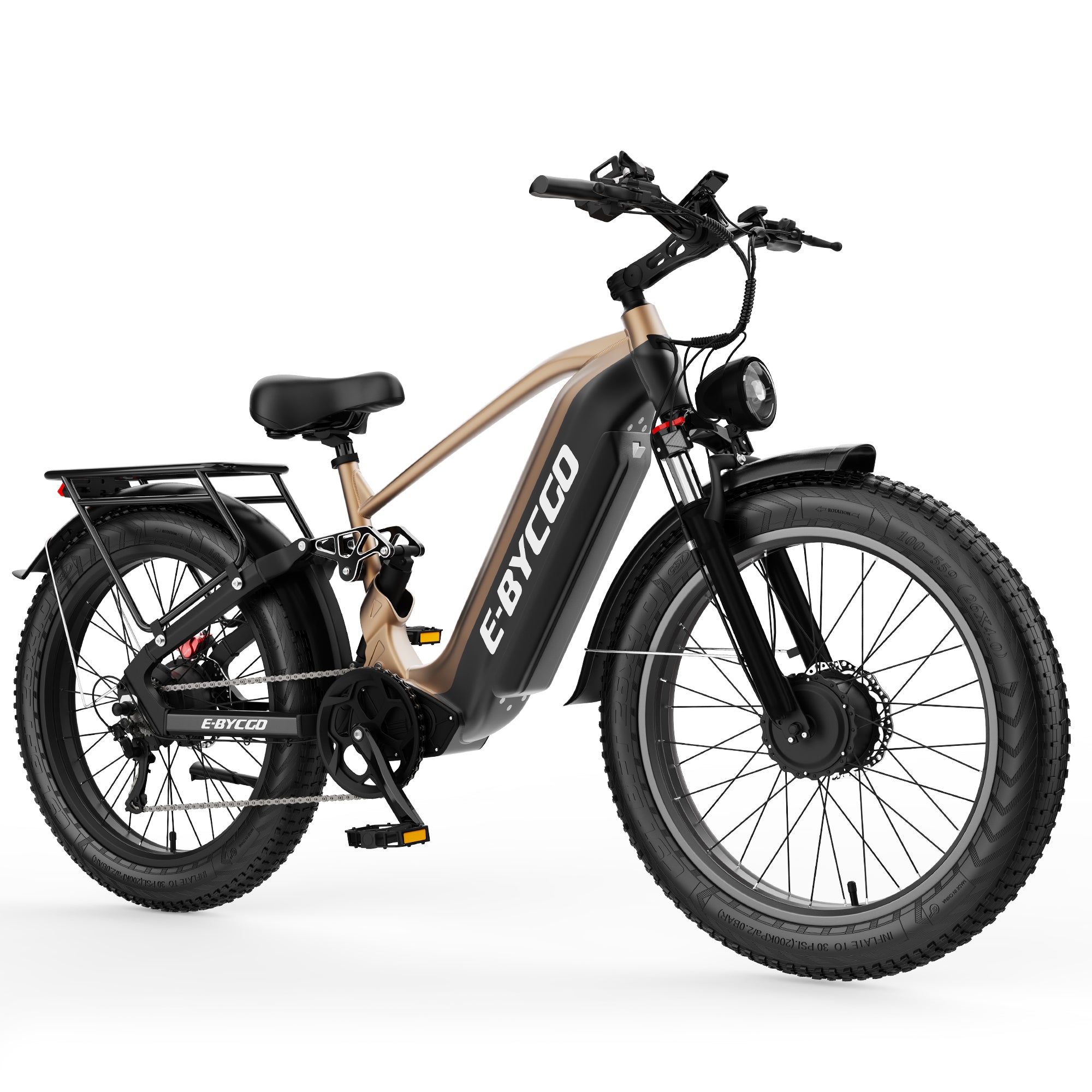 E-BYCCO C8max 26 Bici Elettrica 60V Nero Oro Frecce
